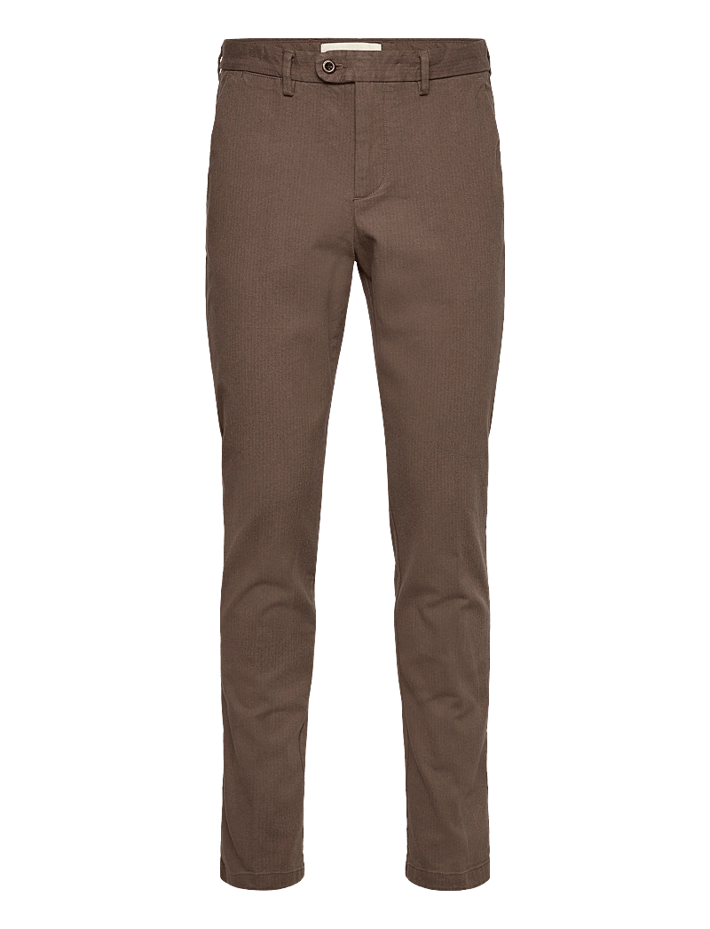 GANT - SLIM COTTON HERRINGBONE PANTS - casual - rich brown - 0
