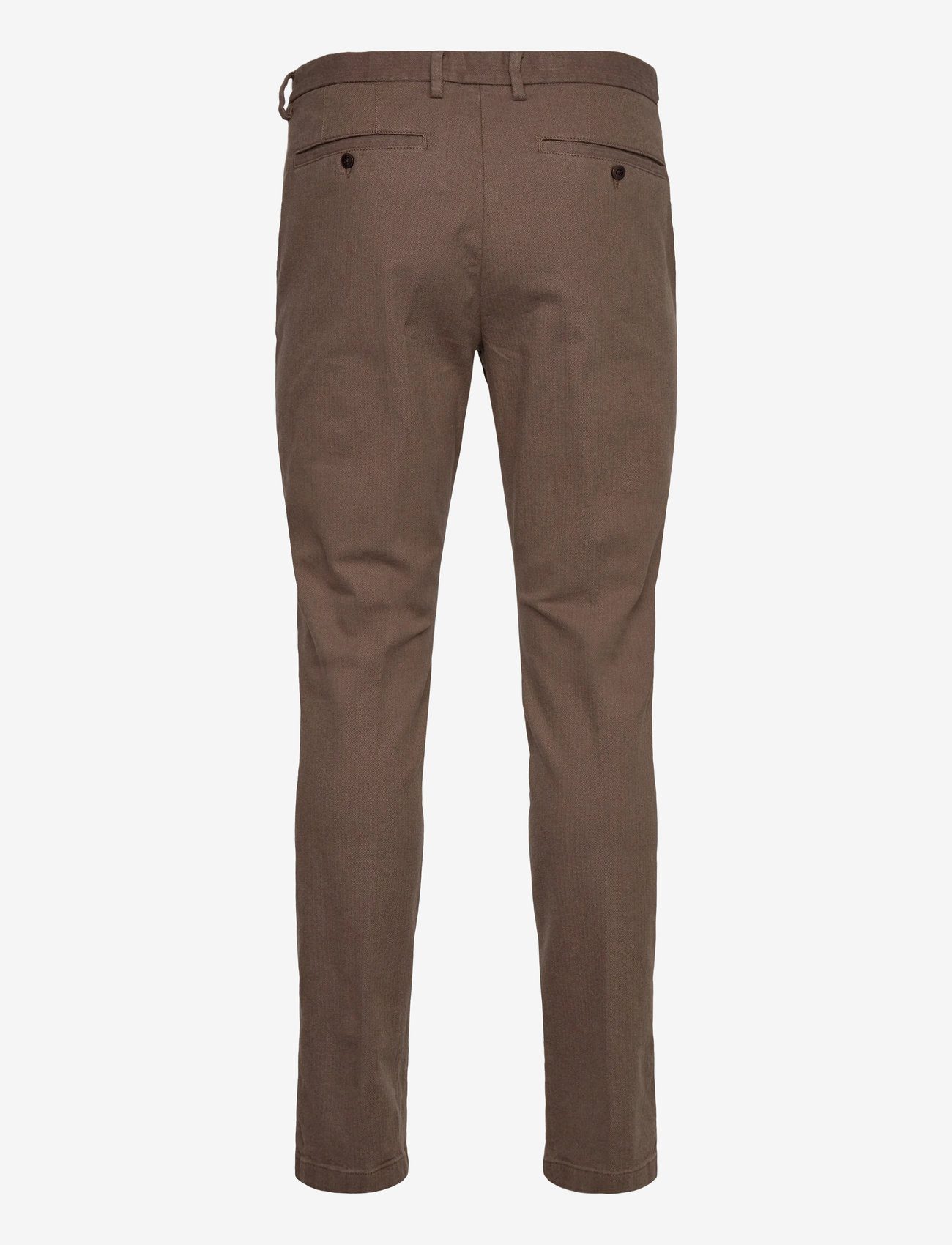 GANT - SLIM COTTON HERRINGBONE PANTS - pantalons décontractés - rich brown - 1