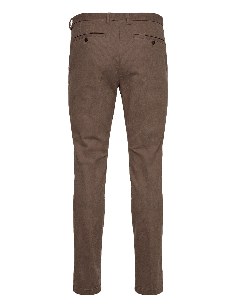 GANT - SLIM COTTON HERRINGBONE PANTS - casual - rich brown - 1