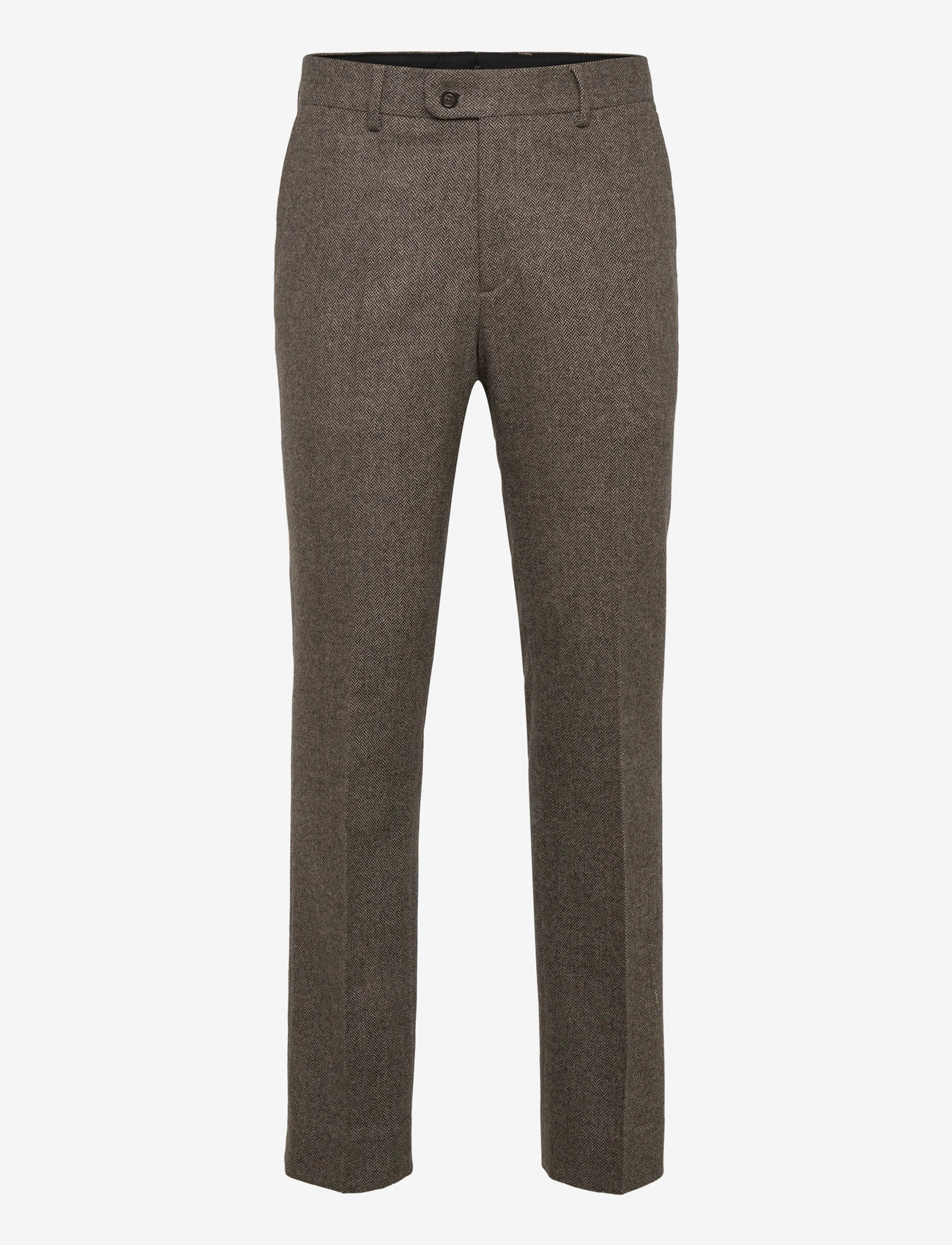 GANT - FLANNEL HERRINGBONE SUIT PANTS - formell - deep brown - 1