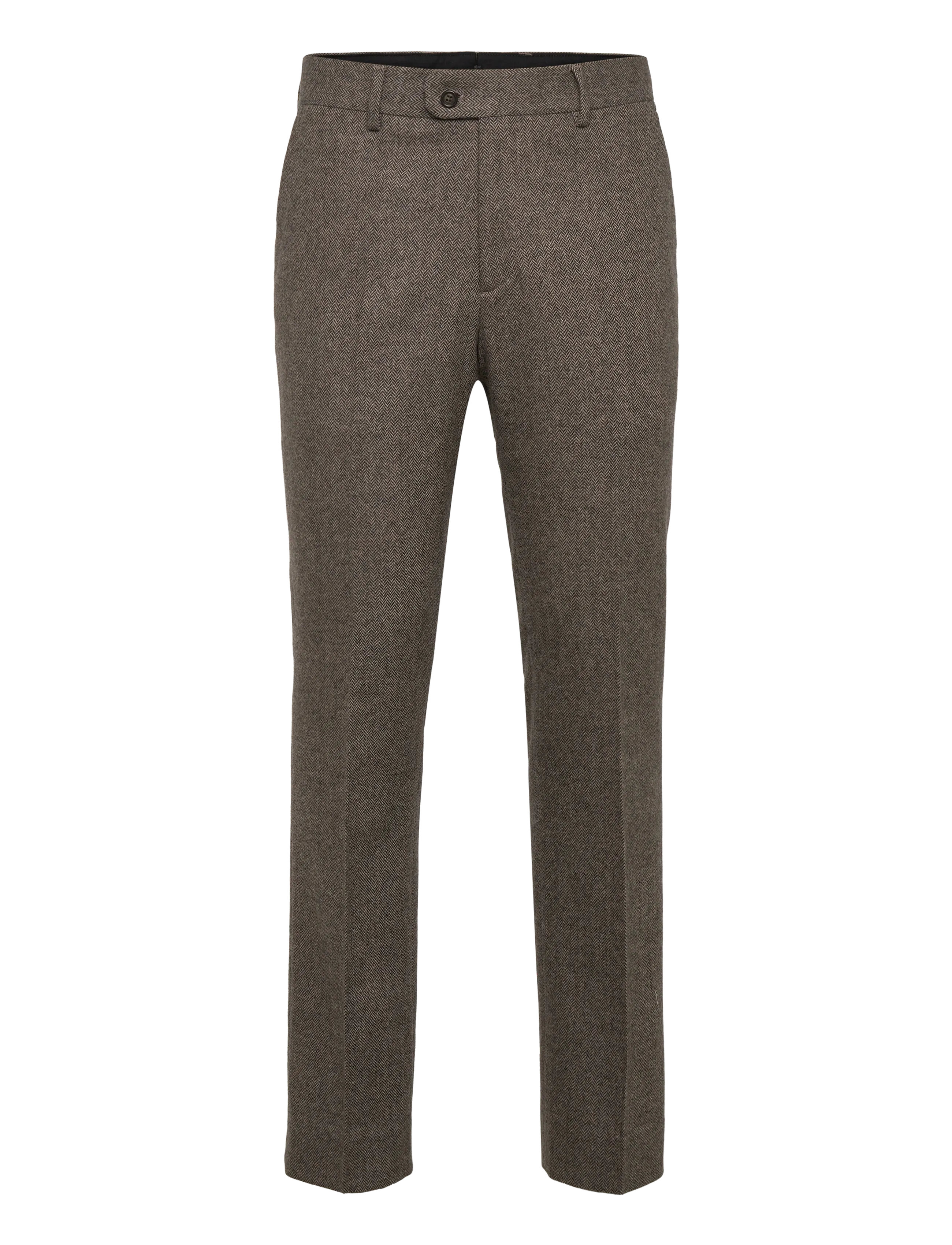 GANT FLANNEL HERRINGBONE SUIT PANTS - Kostymbyxor - DEEP BROWN / brown