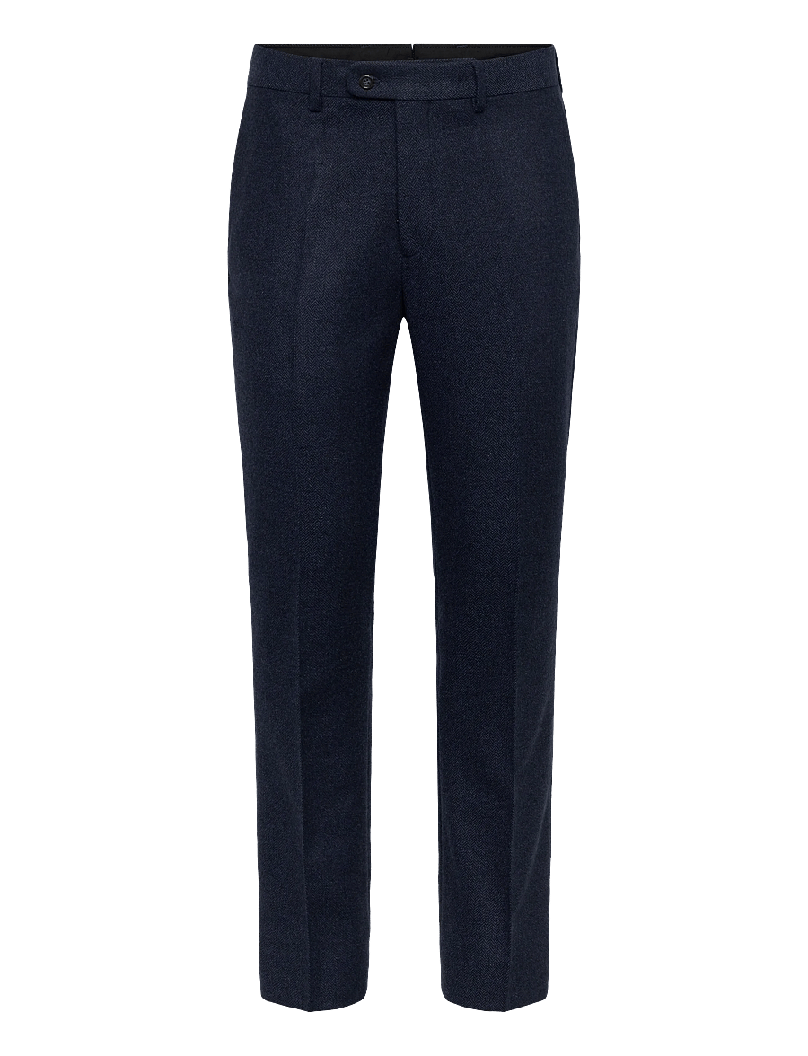 Gant - FLANNEL HERRINGBONE SUIT PANTS - habitbukser - evening blue - 1