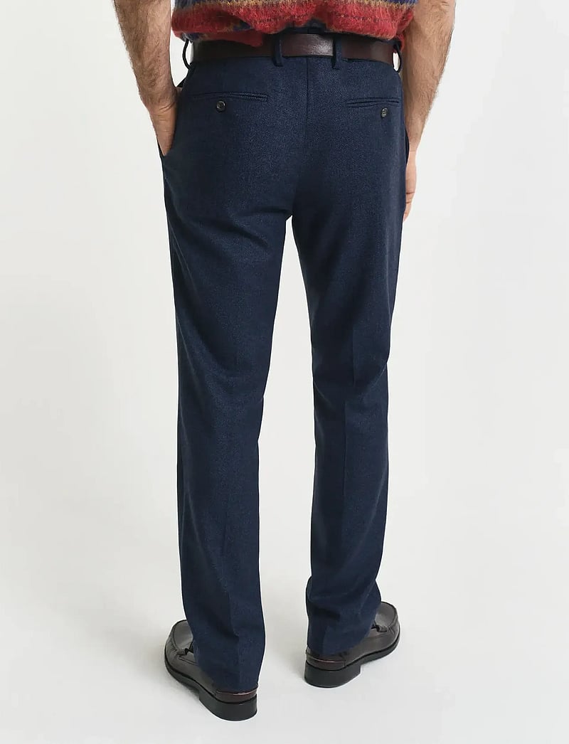 GANT - FLANNEL HERRINGBONE SUIT PANTS - formell - evening blue - 3