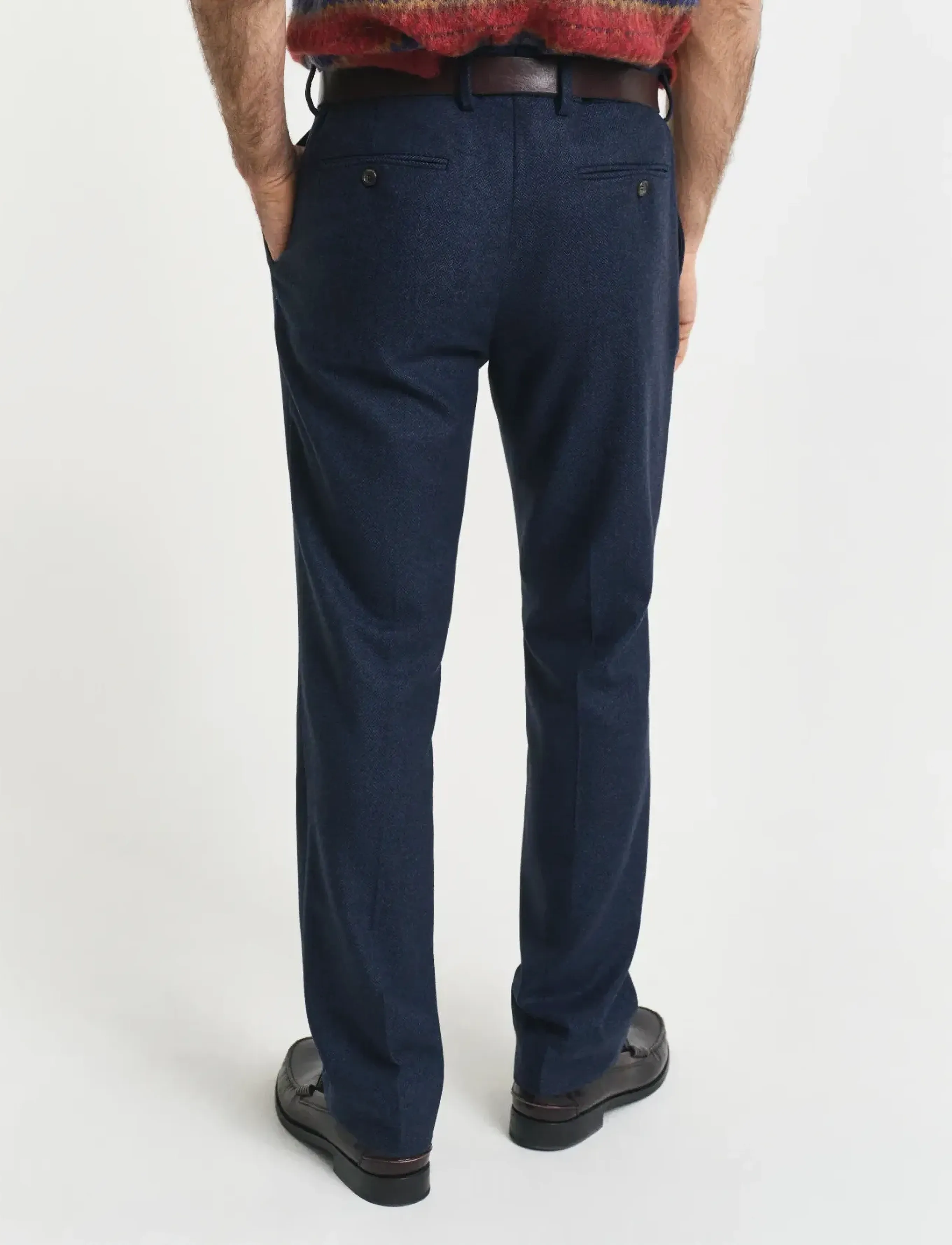 Gant - FLANNEL HERRINGBONE SUIT PANTS - pantalons habillés - evening blue - 3