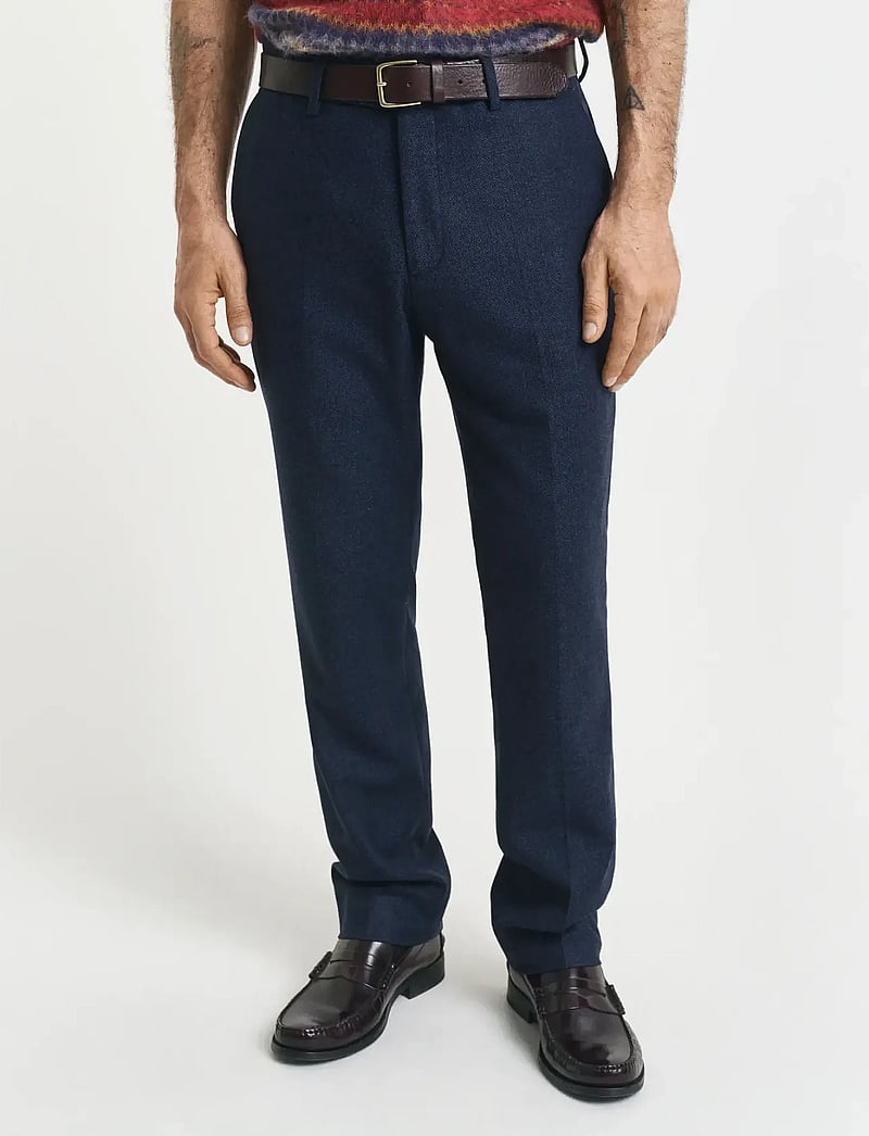 GANT - FLANNEL HERRINGBONE SUIT PANTS - formell - evening blue - 4