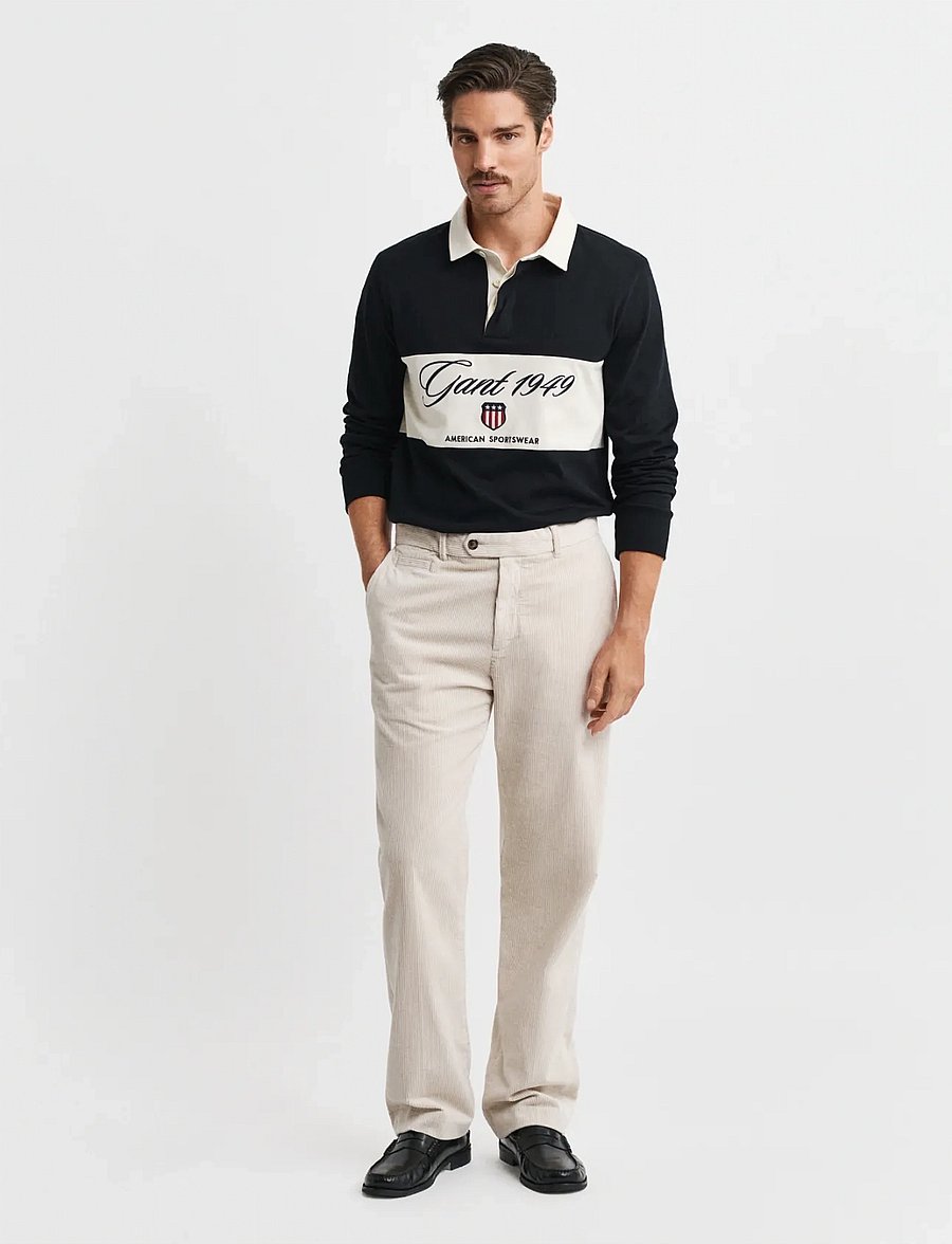 Gant - STRAIGHT FIT CORD PANTS - pantalons décontractés - putty - 0