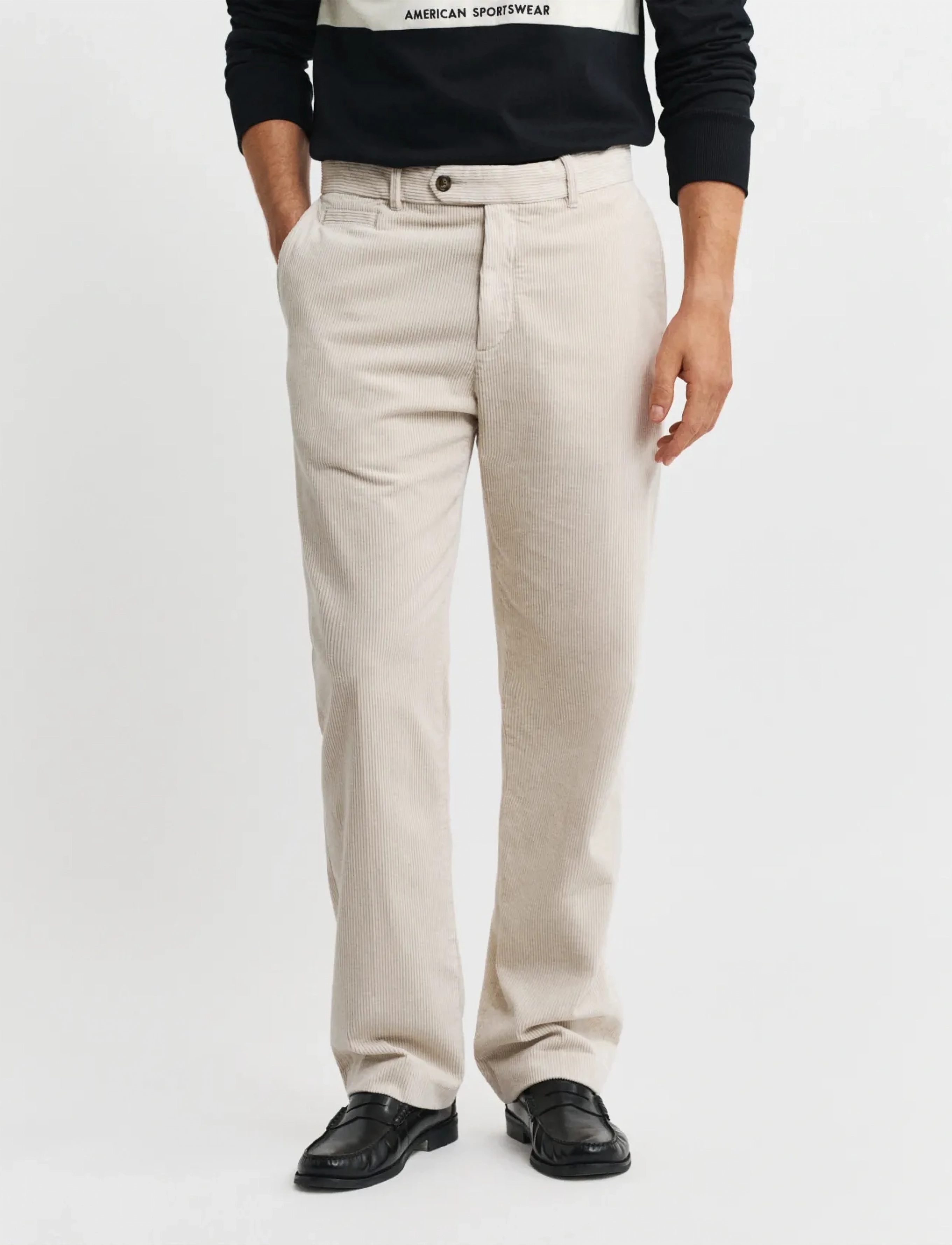 Gant - STRAIGHT FIT CORD PANTS - casual bukser - putty - 3