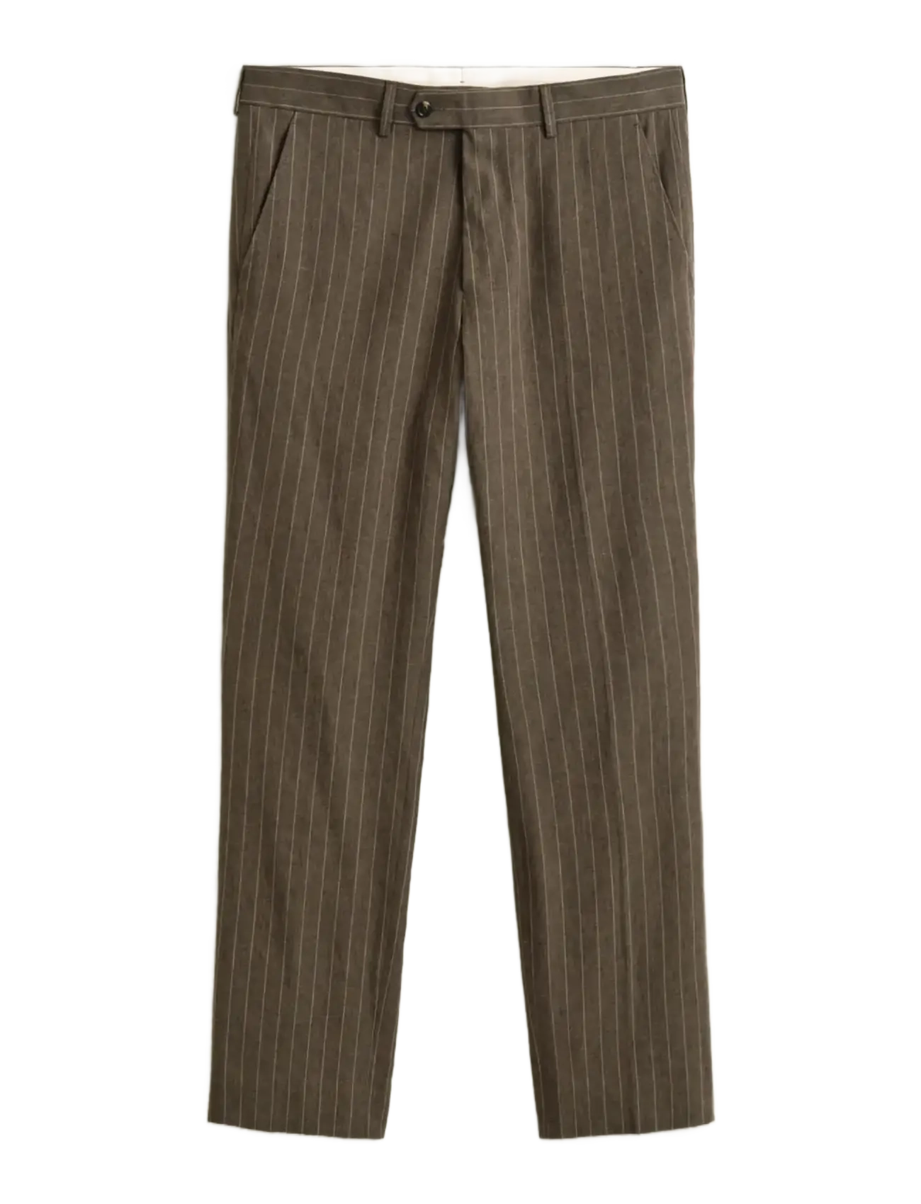GANT COT / LINEN PINSTRIPE SUIT PANTS - Bukser - RICH BROWN / brown