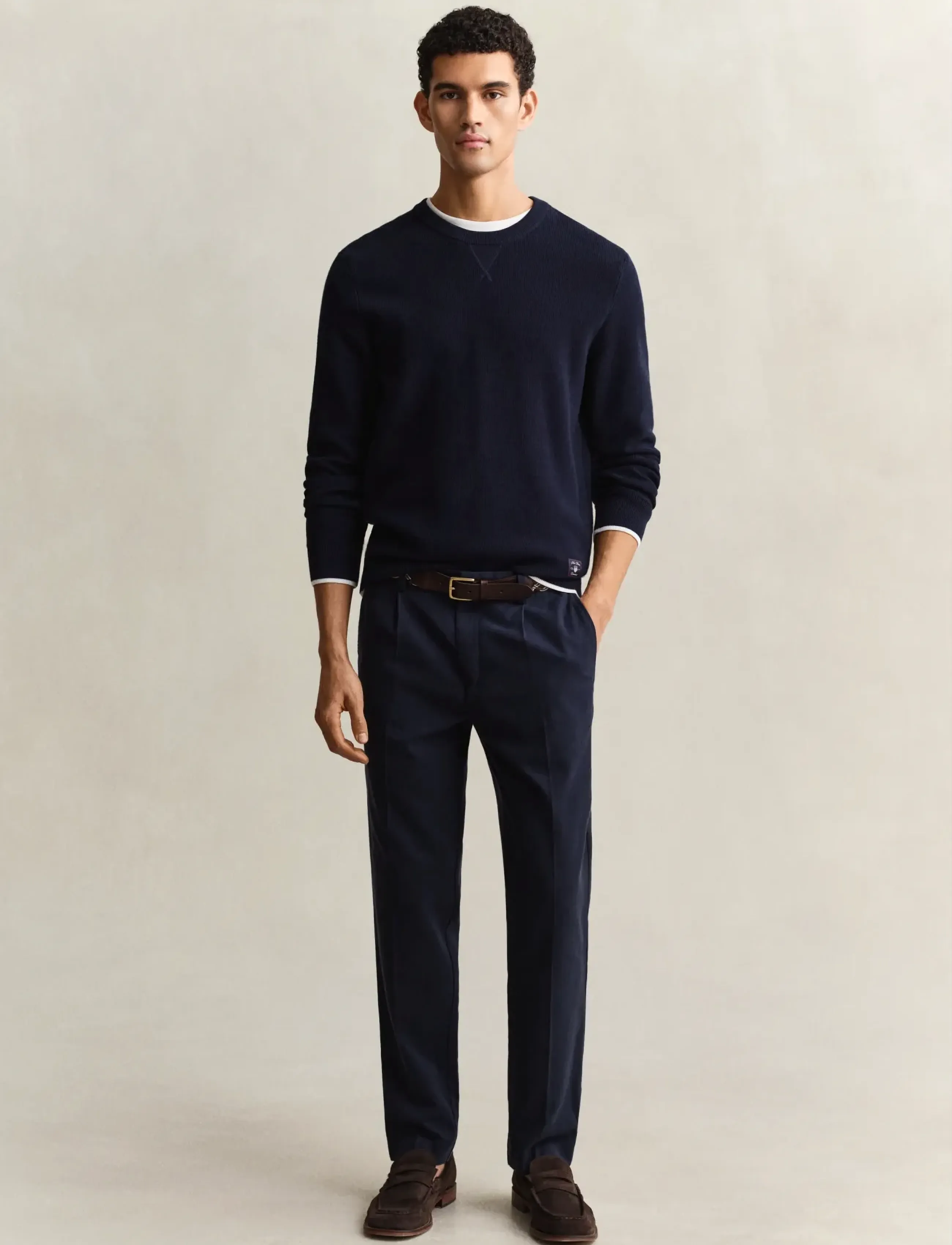 GANT SLIM SMART COT/LYOCELL PANTS - Tøj - EVENING BLUE / navy