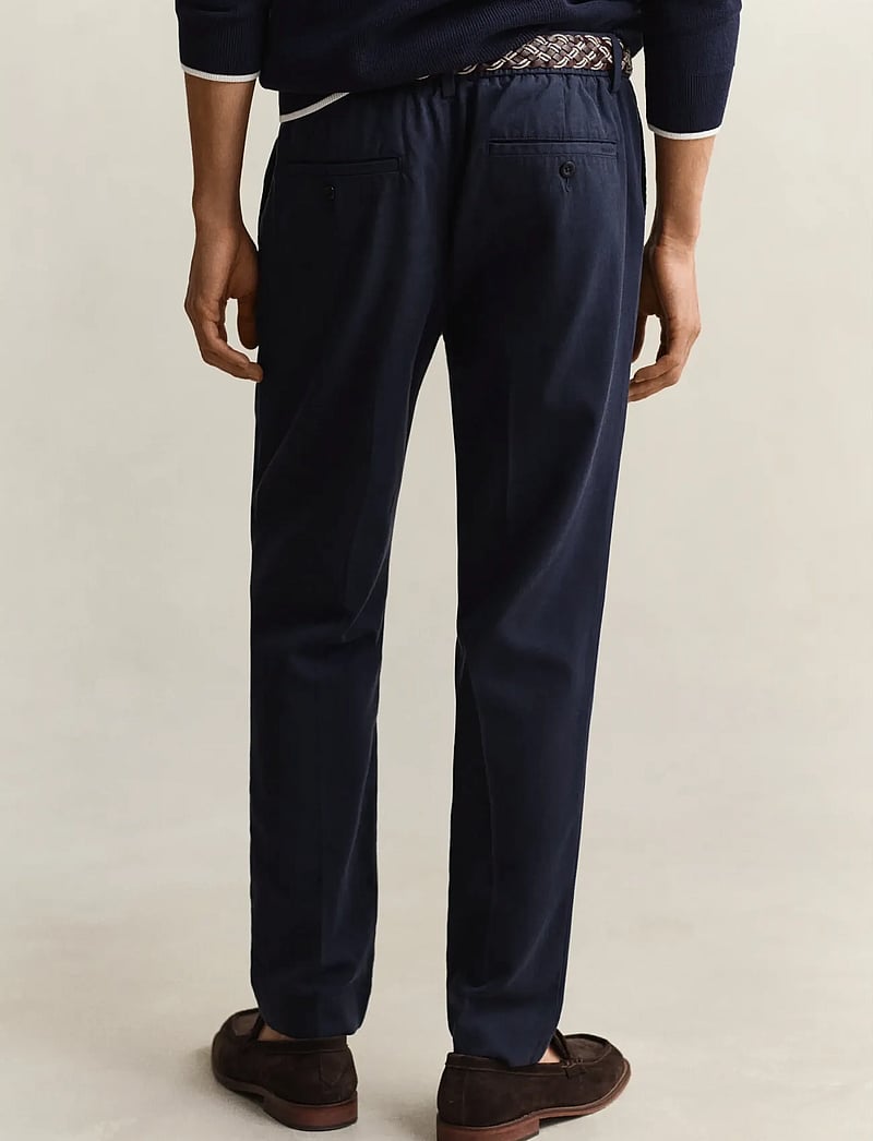 Gant - SLIM SMART COT/LYOCELL PANTS - habitbukser - evening blue - 3