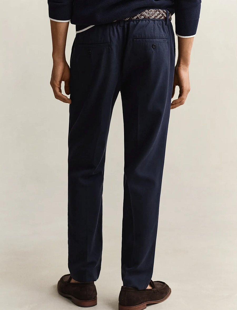 Gant - SLIM SMART COT/LYOCELL PANTS - habitbukser - evening blue - 3