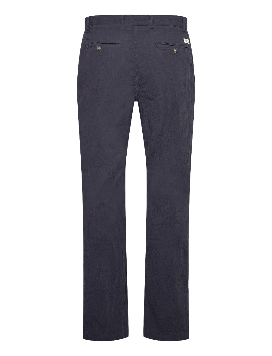 Gant - REG GMNT DYED SEERSUCKER PANTS - pantalons décontractés - evening blue - 2