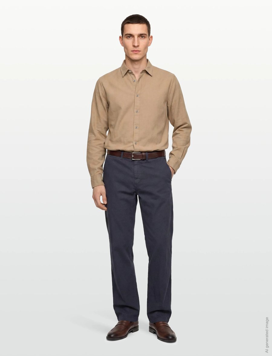 Gant - REG GMNT DYED SEERSUCKER PANTS - pantalons décontractés - evening blue - 0