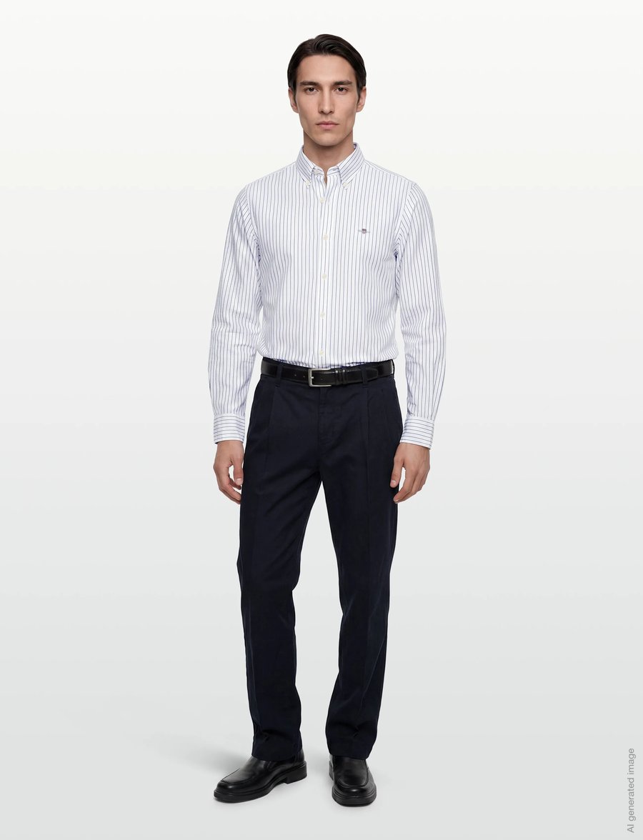 Gant - REL LIGHT CANVAS CHINOS - anzugshosen - evening blue - 0