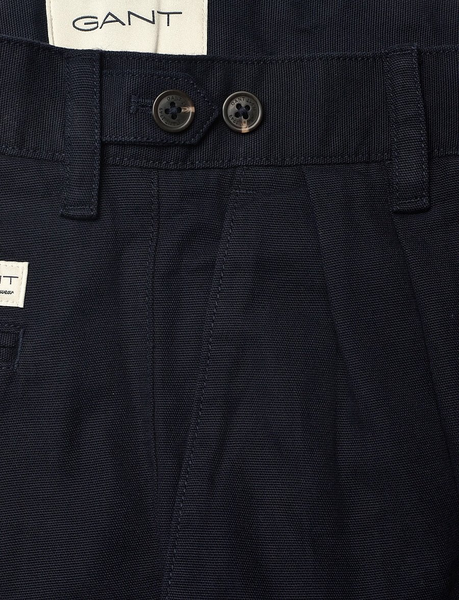 Gant - REL LIGHT CANVAS CHINOS - anzugshosen - evening blue - 5