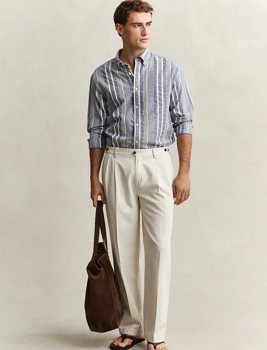 Gant - REL LIGHT CANVAS CHINOS - anzugshosen - sand - 4