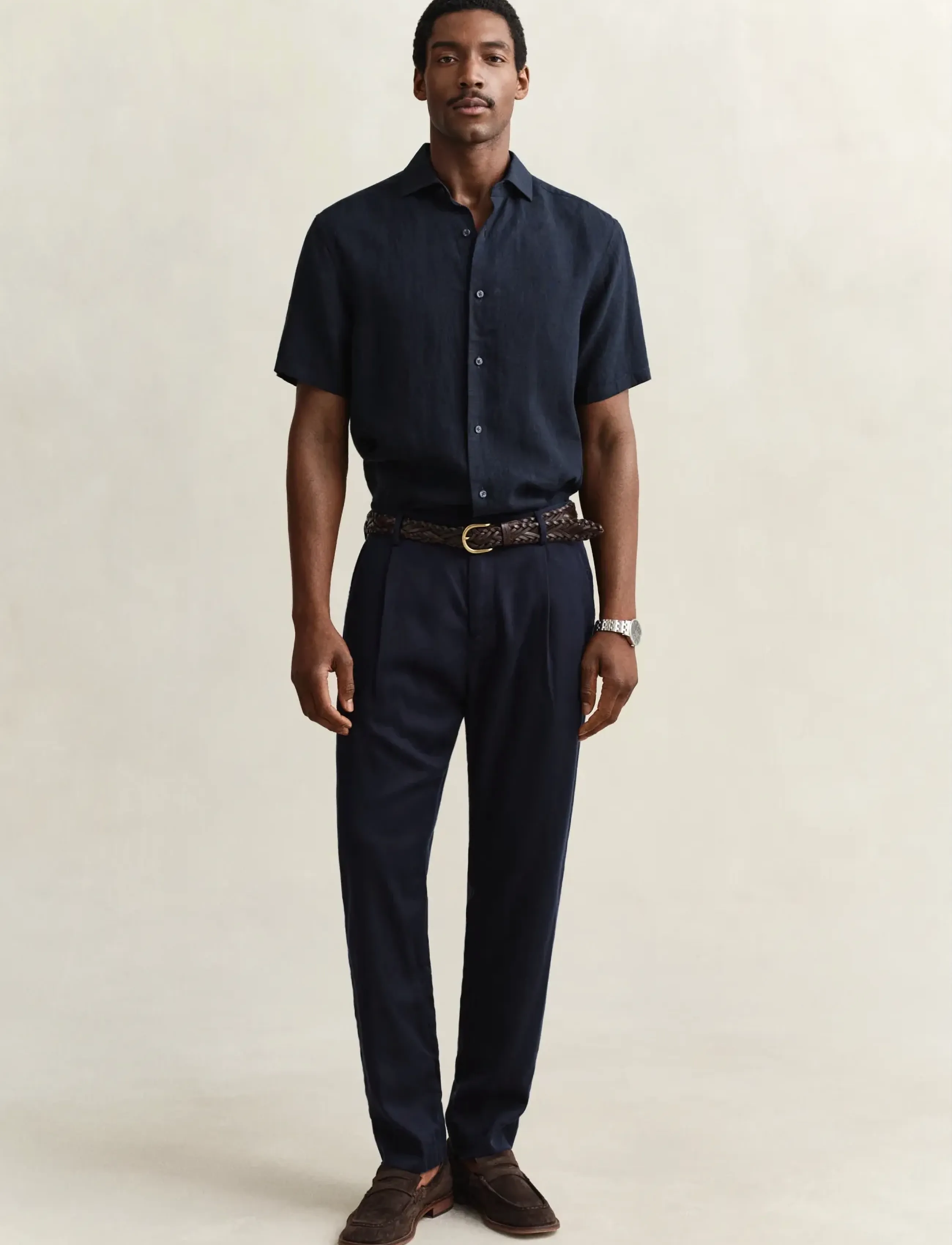 GANT REG LYOCELL PANTS - Žiūrėti viską - EVENING BLUE / navy