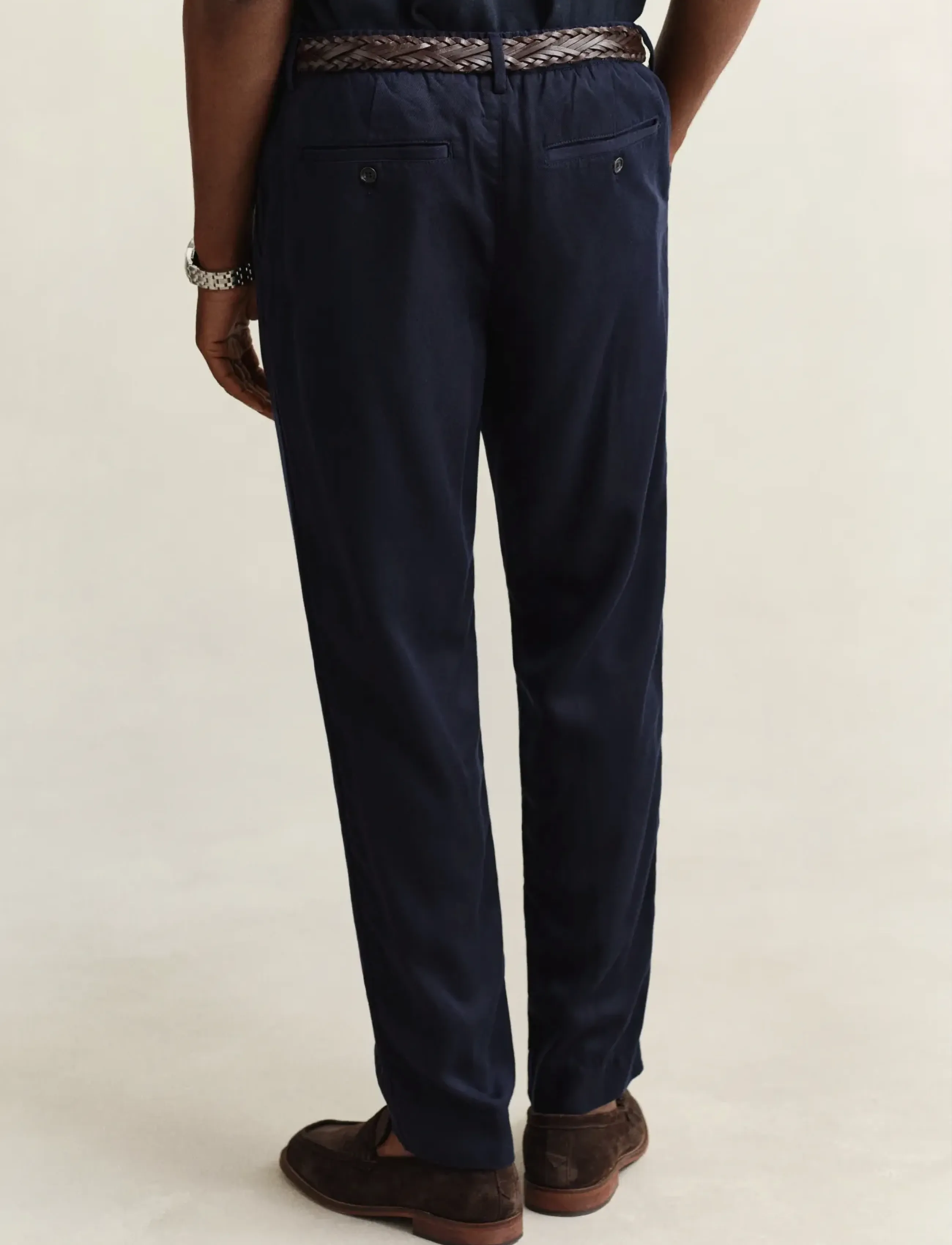 Gant - REG LYOCELL PANTS - casual - evening blue - 2