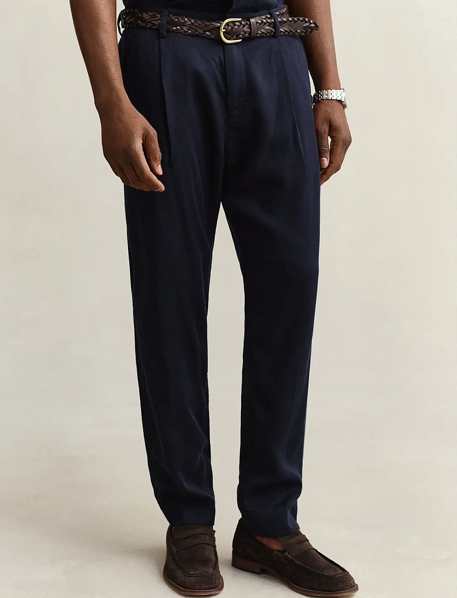 Gant - REG LYOCELL PANTS - ikdienas bikses - evening blue - 3