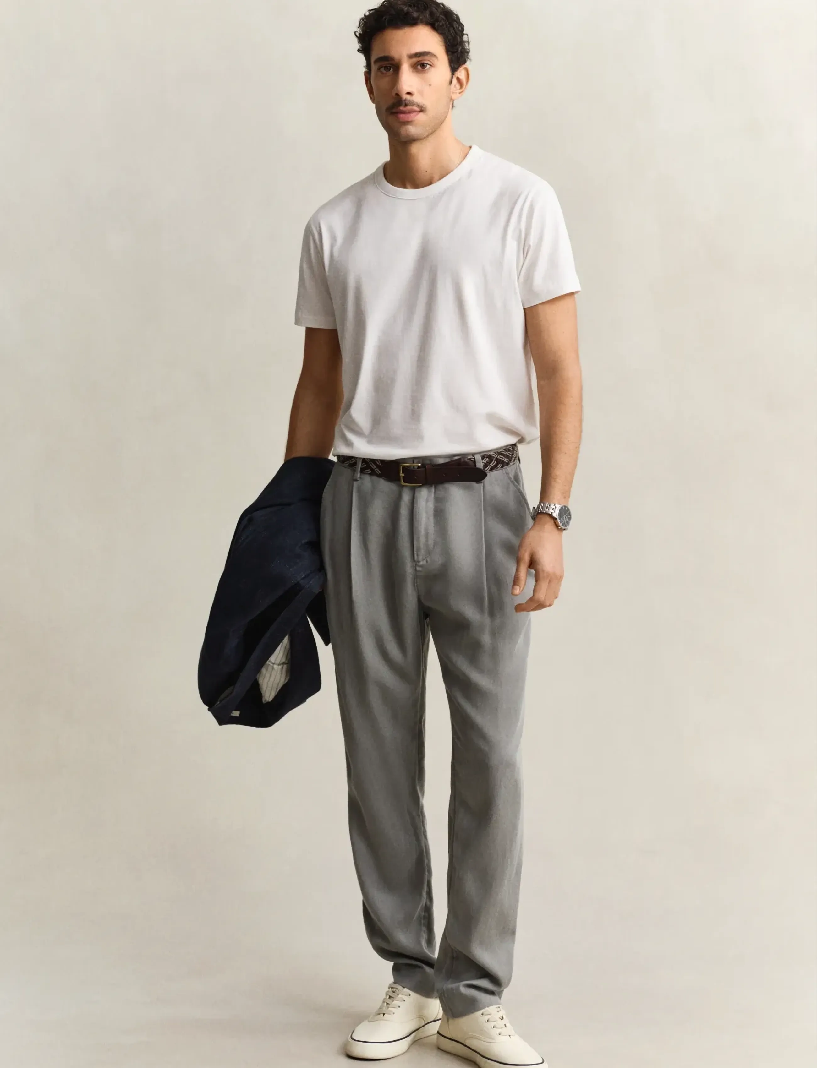 Gant Reg Lyocell Pants, 29, Grey, Bukser > Afslappet, Herre