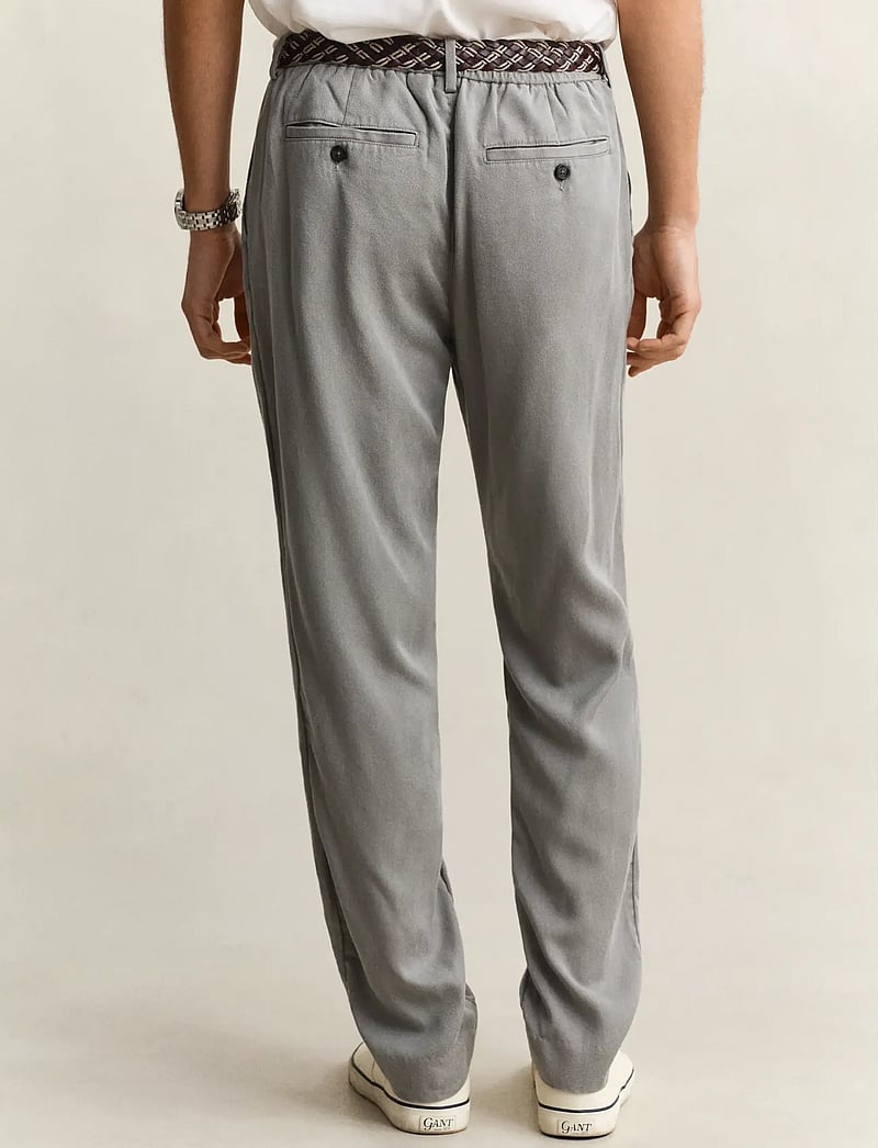 GANT - REG LYOCELL PANTS - casual trousers - pewter grey - 2