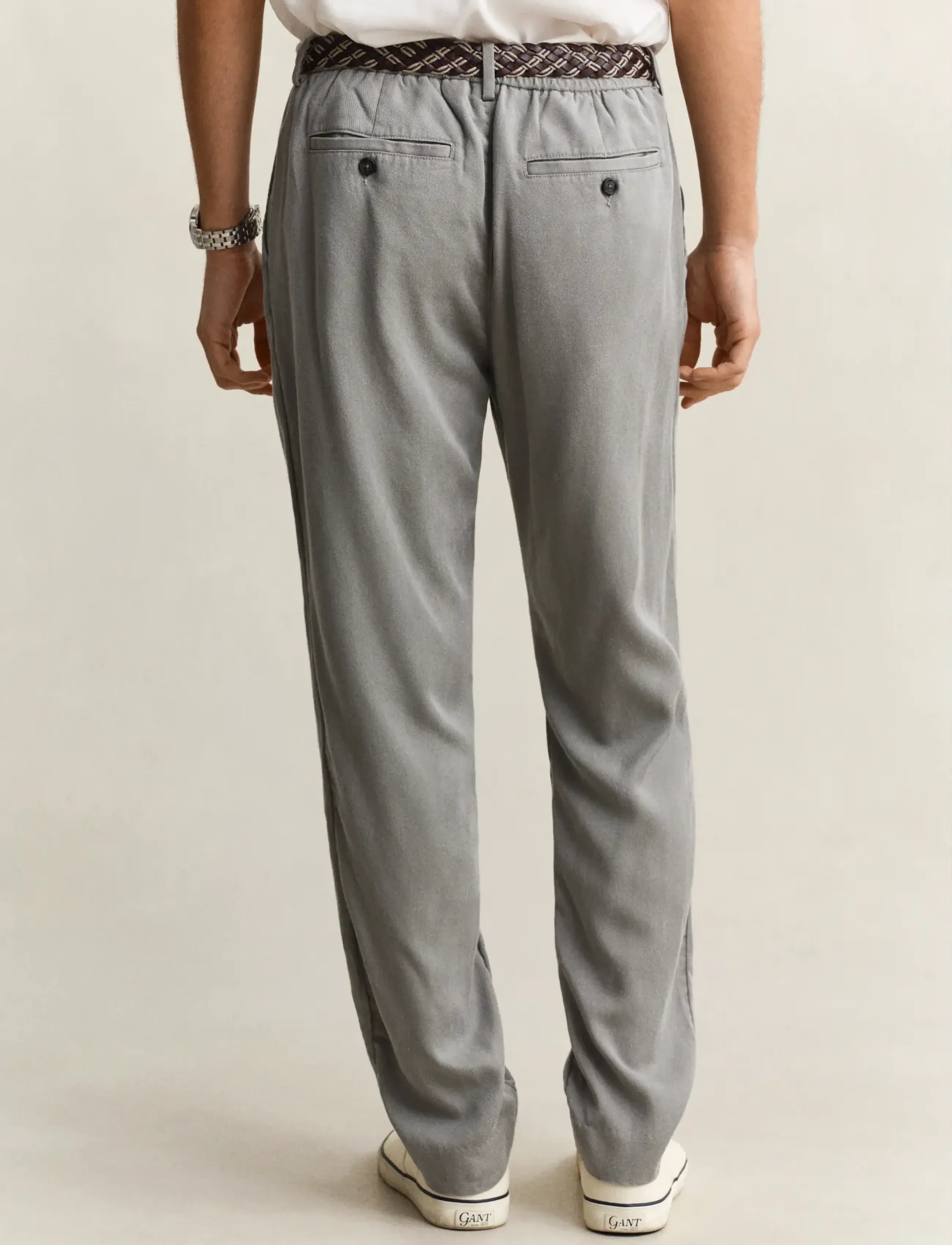 Gant - REG LYOCELL PANTS - casual trousers - pewter grey - 2