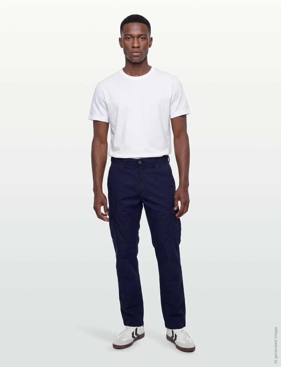 Gant - REG LIGHT COTTON CARGO PANTS - „cargo" stiliaus kelnės - classic blue - 0