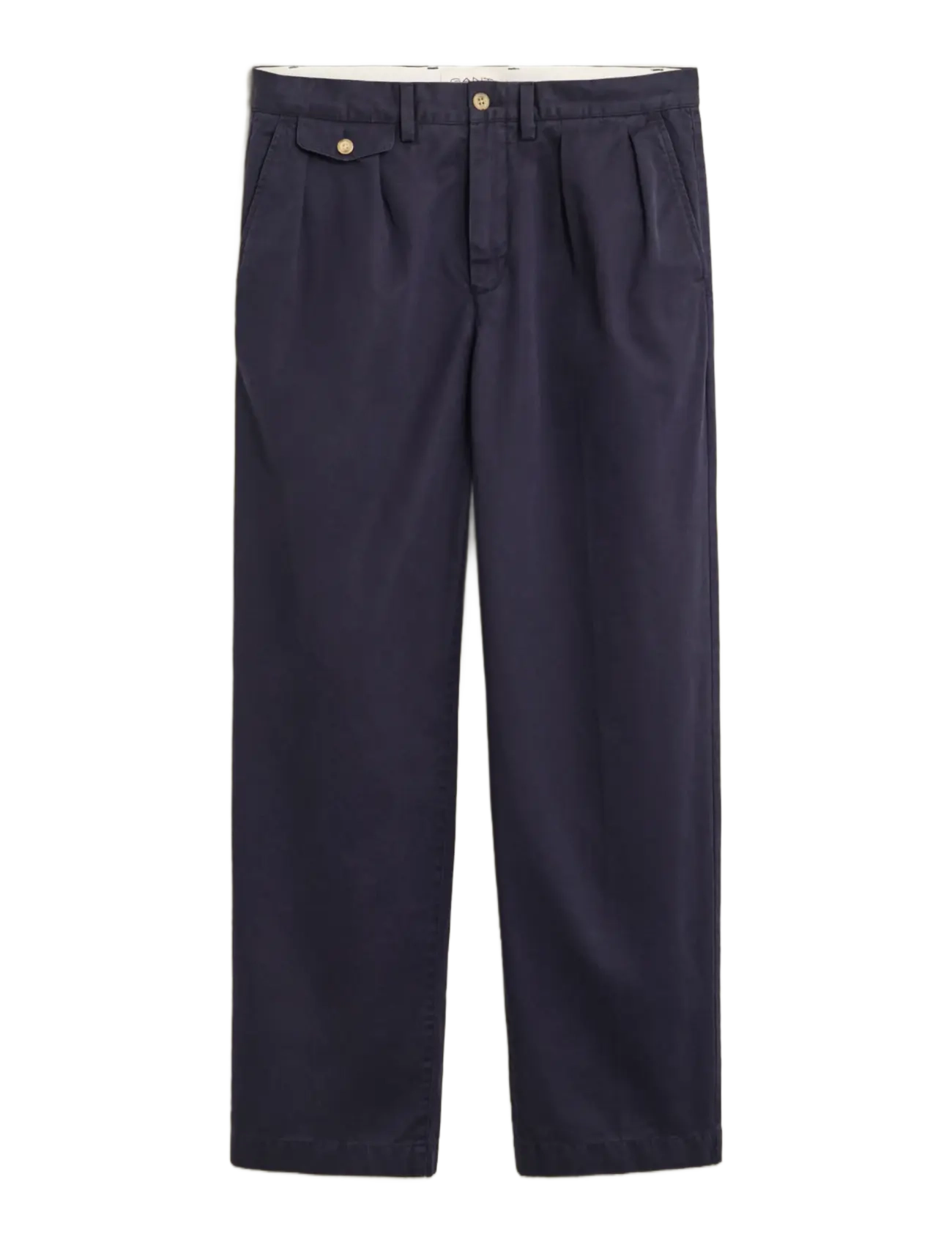 Gant REL PLEATED COTTON TWILL CHINOS - Trousers - EVENING BLUE / navy