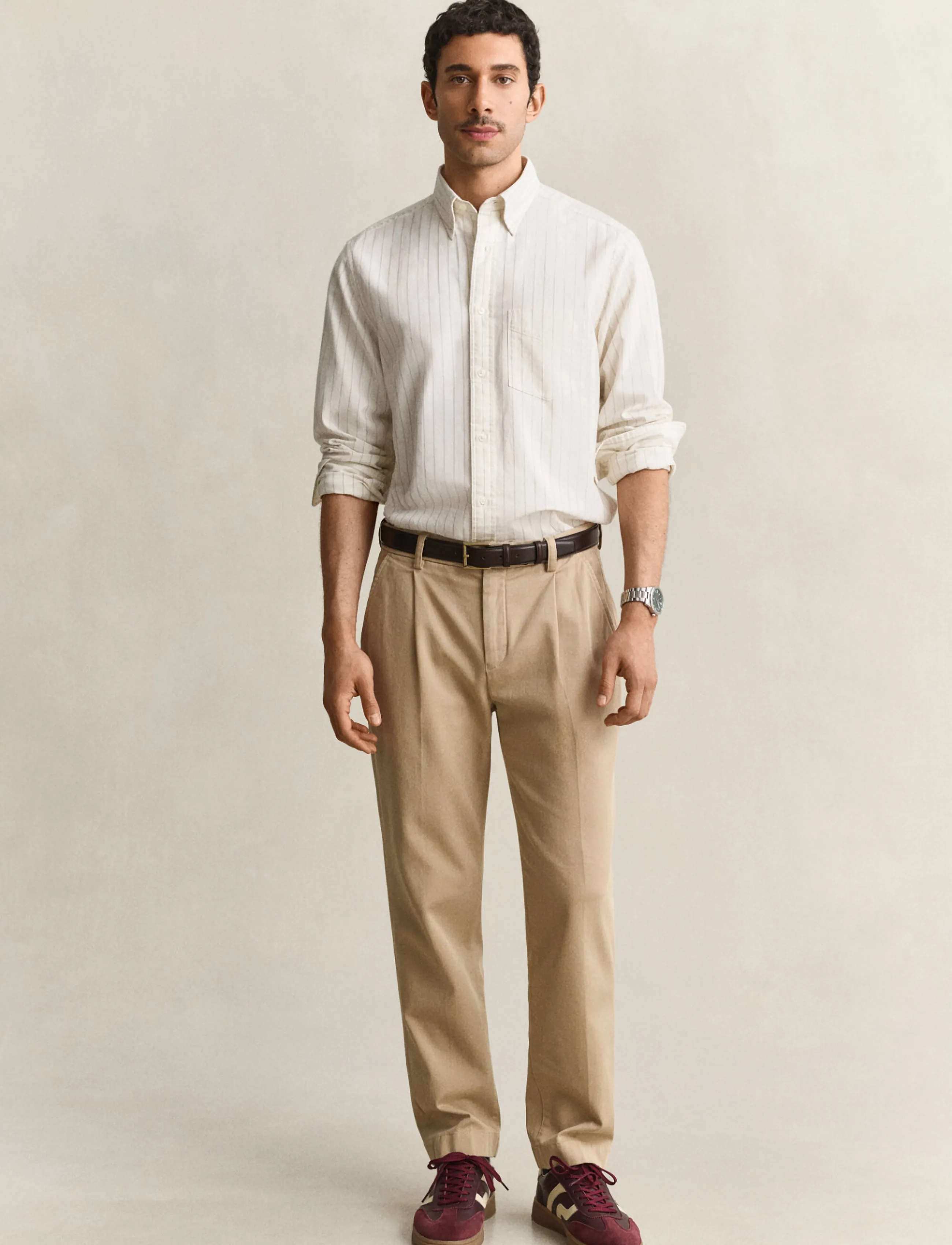 Gant - TAPERED COTTON TWILL CHINOS - chinos - dark khaki - 1