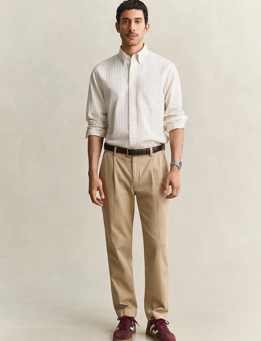 Gant - TAPERED COTTON TWILL CHINOS - chinos - dark khaki - 1