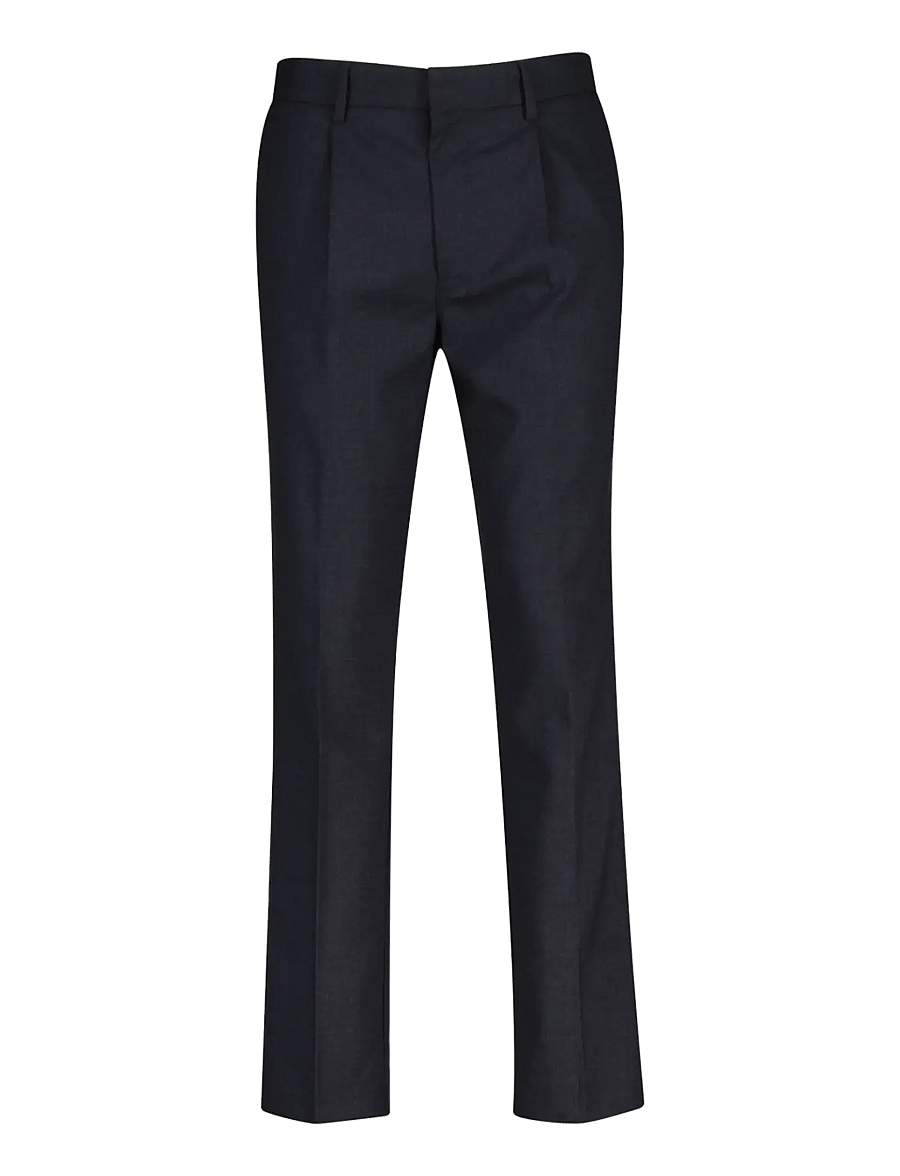 Gant - TAPERED WOOL PANTS - kostymbyxor - black grey - 0