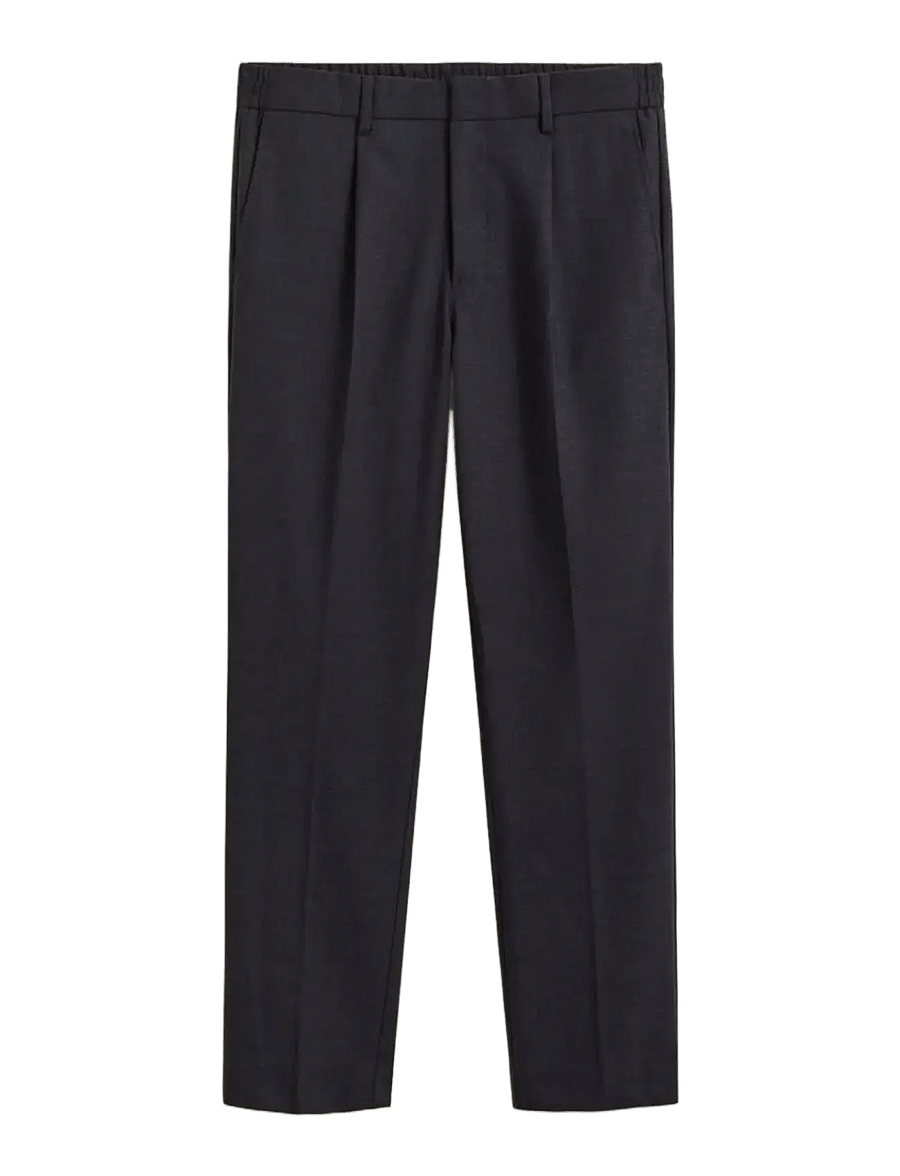 Gant - TAPERED WOOL PANTS - anzugshosen - black grey - 0