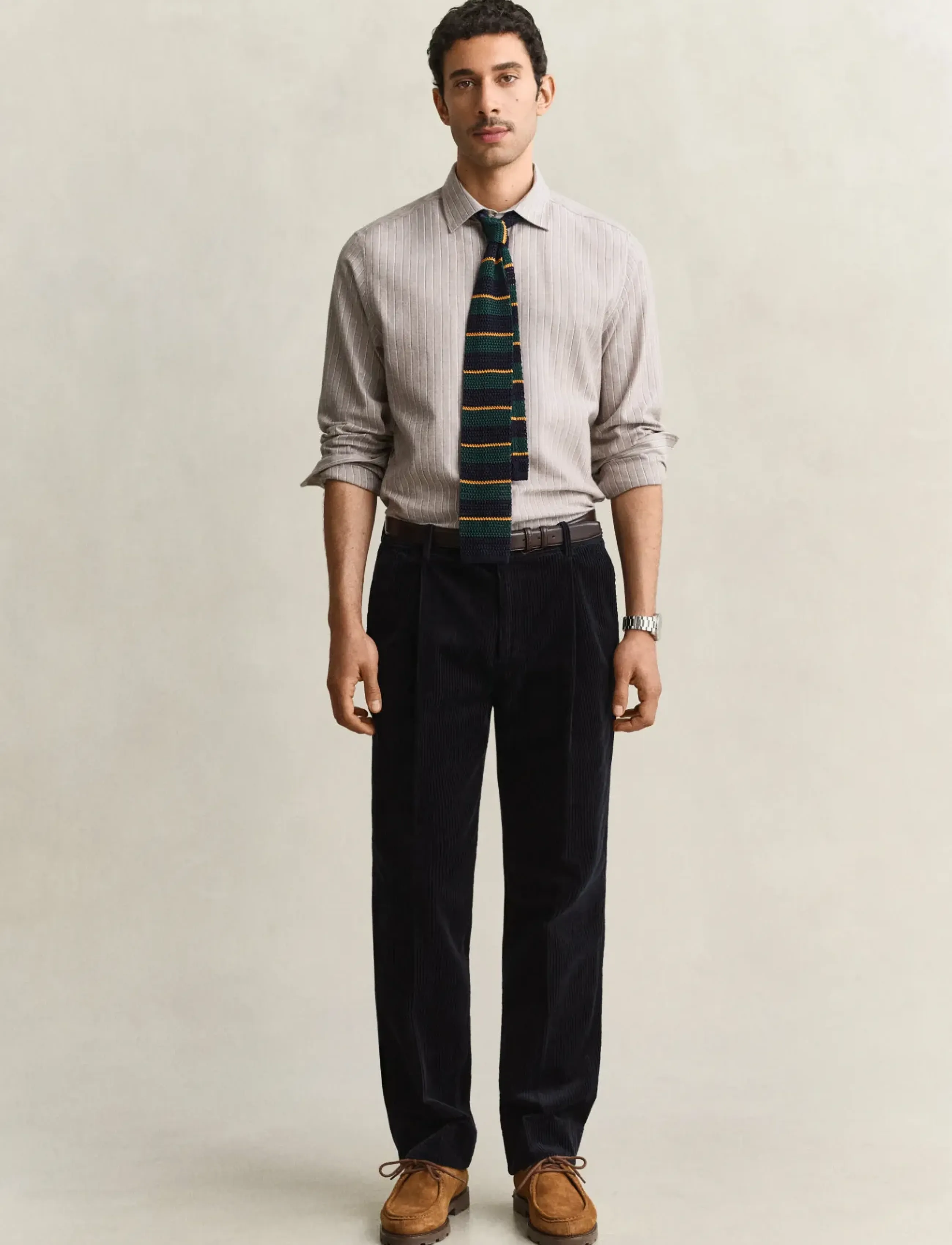 Gant - CORDUROY SUIT PANTS - vabaajapüksid - evening blue - 1