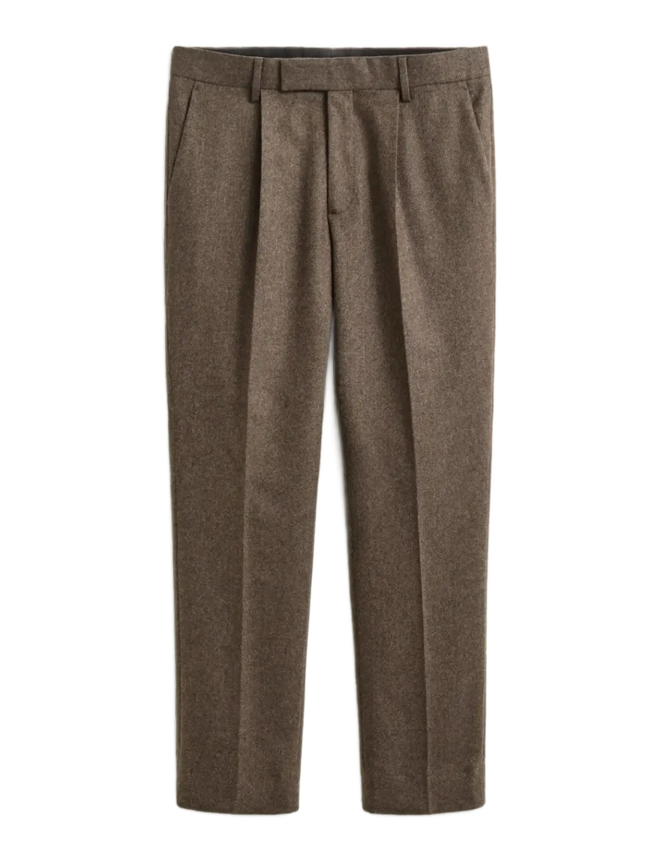 Gant - WOOL HERRINGBONE SUIT PANTS - suit trousers - black brown - 1