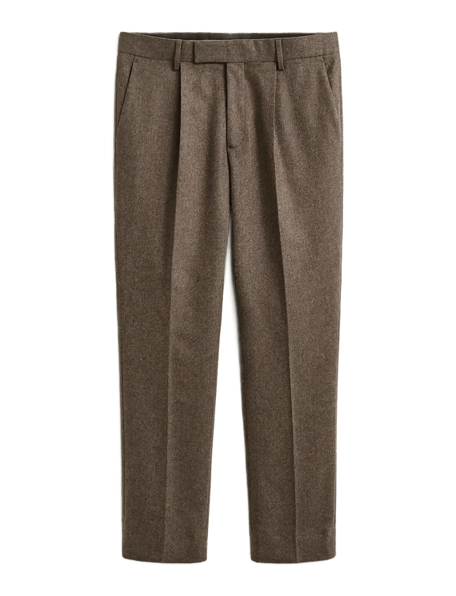 Gant - WOOL HERRINGBONE SUIT PANTS - suit trousers - black brown - 1