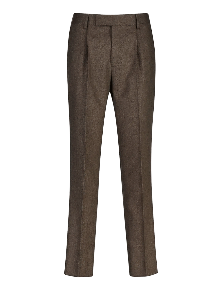 Gant - WOOL HERRINGBONE SUIT PANTS - habitbukser - black brown - 0
