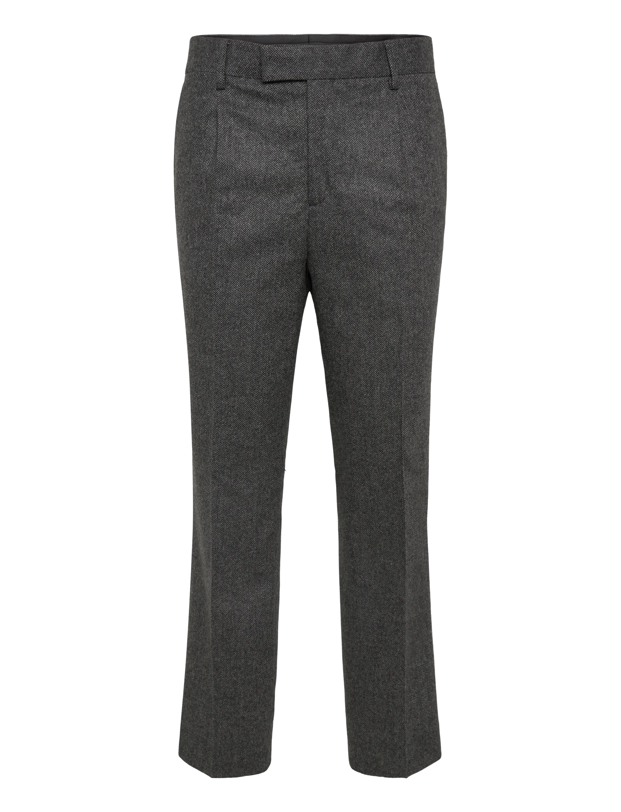 Gant WOOL HERRINGBONE SUIT PANTS - Hosen - BLACK GREY / grey
