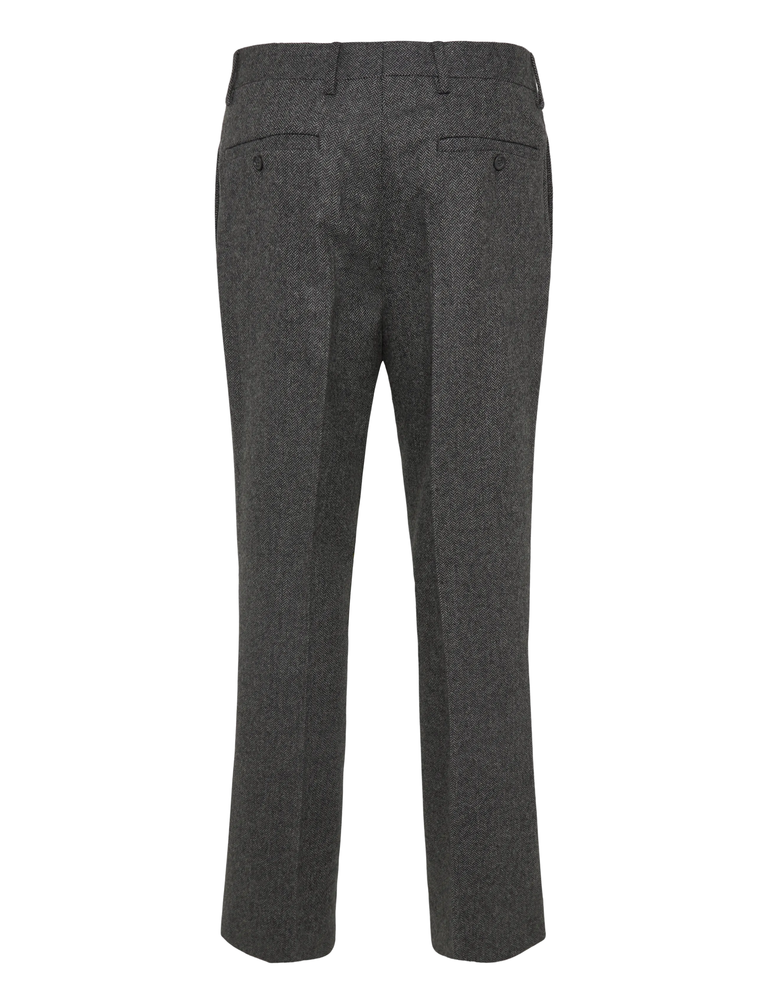 Gant - WOOL HERRINGBONE SUIT PANTS - anzugshosen - black grey - 1