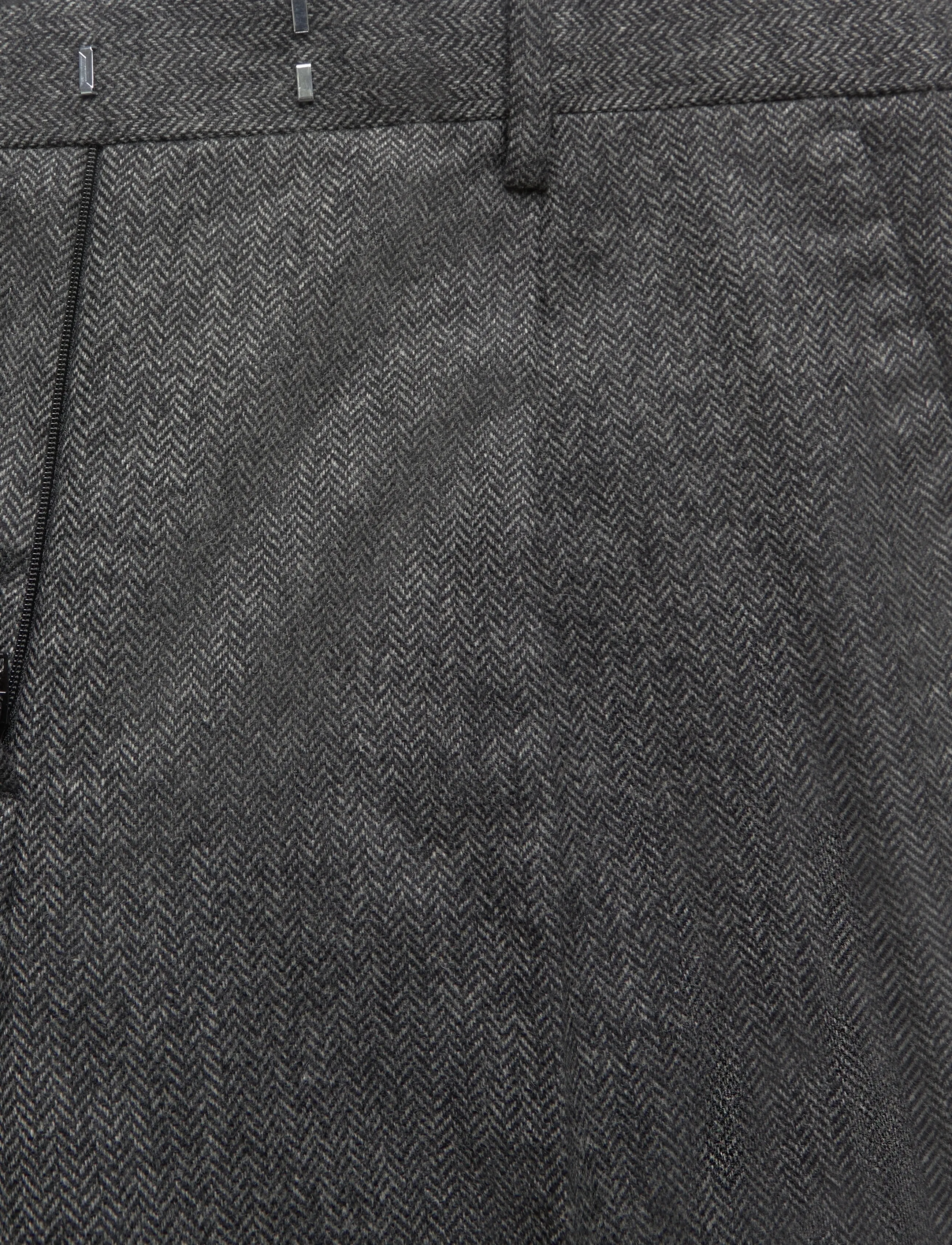 Gant - WOOL HERRINGBONE SUIT PANTS - anzugshosen - black grey - 2