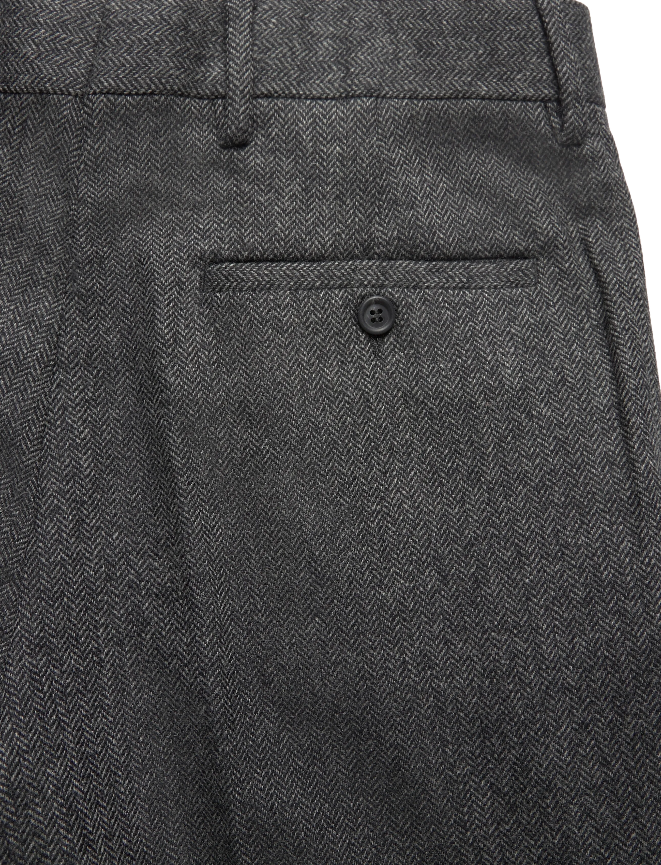 Gant - WOOL HERRINGBONE SUIT PANTS - anzugshosen - black grey - 4