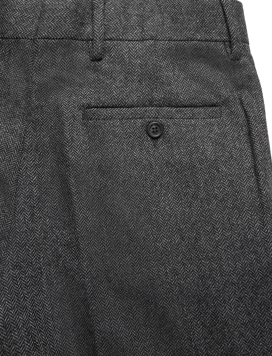 Gant - WOOL HERRINGBONE SUIT PANTS - anzugshosen - black grey - 4