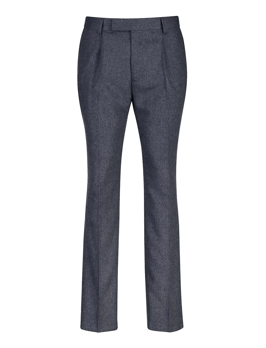 Gant - WOOL HERRINGBONE SUIT PANTS - kostymbyxor - persian blue - 0