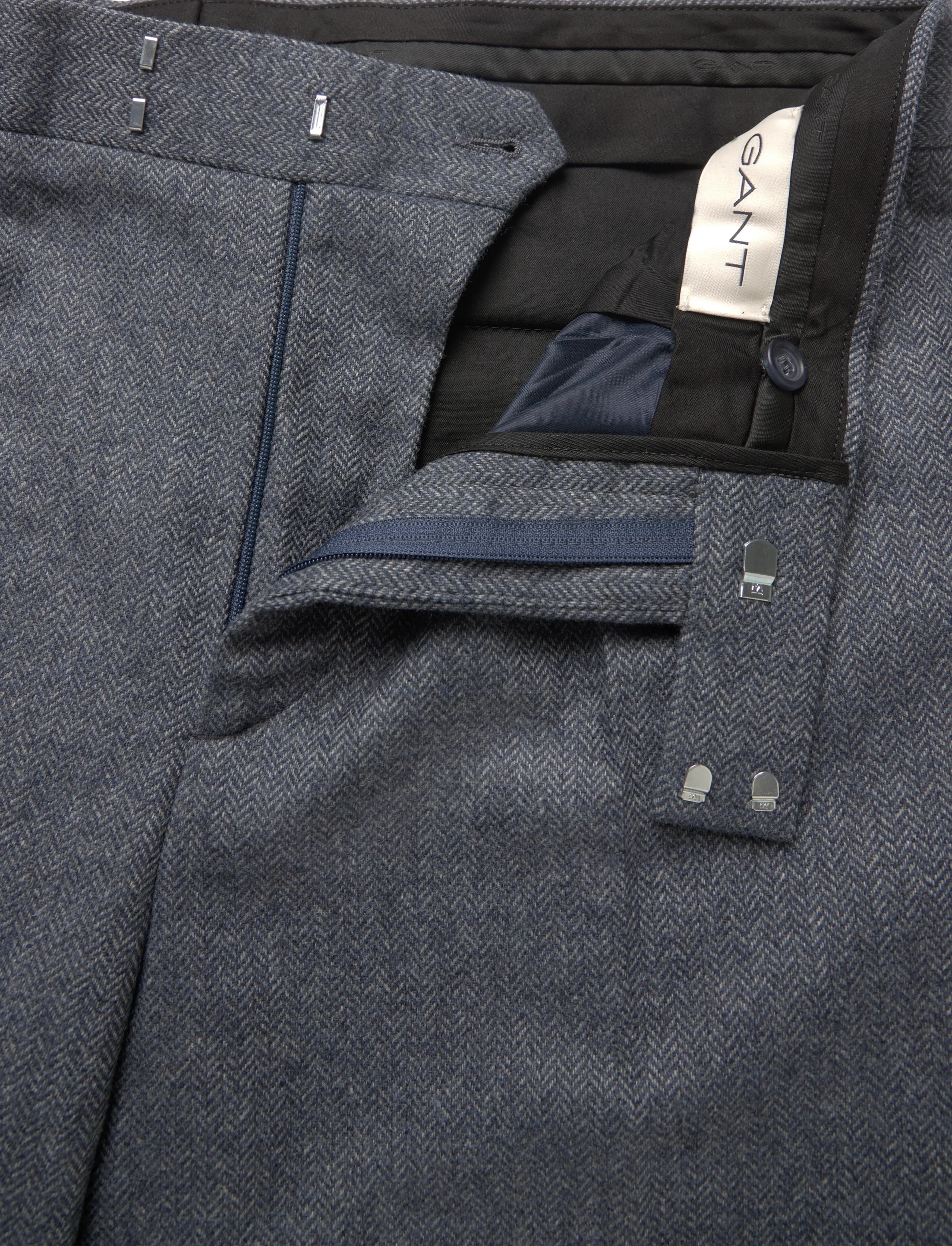 Gant - WOOL HERRINGBONE SUIT PANTS - anzugshosen - persian blue - 2