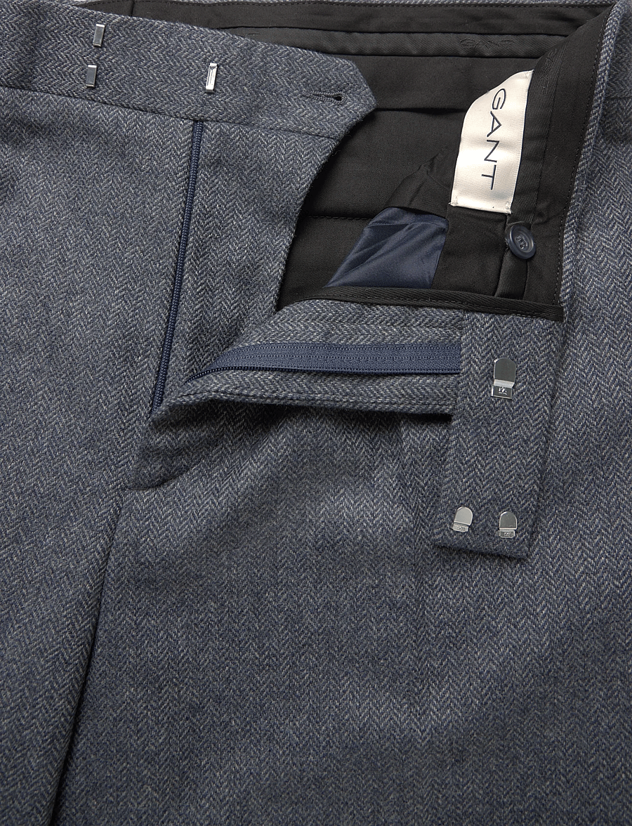 Gant - WOOL HERRINGBONE SUIT PANTS - anzugshosen - persian blue - 2
