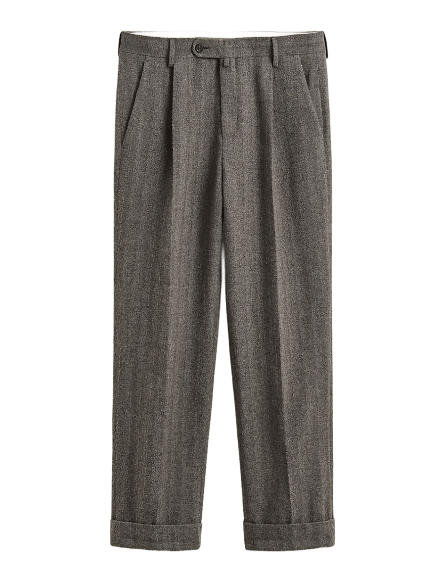 Gant - COTTON WOOL PINSTRIPE SUIT PANTS - formal trousers - shadow brown - 0