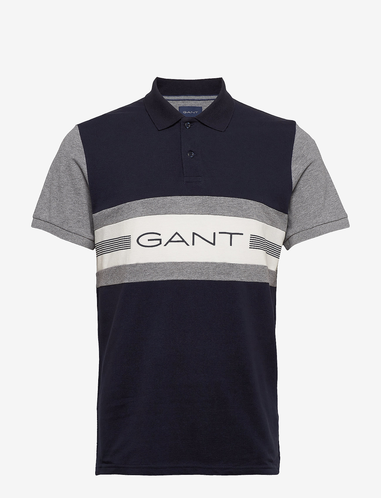 GANT - D1. 13 STRIPES SS PIQUE RUGGER - evening blue - 0