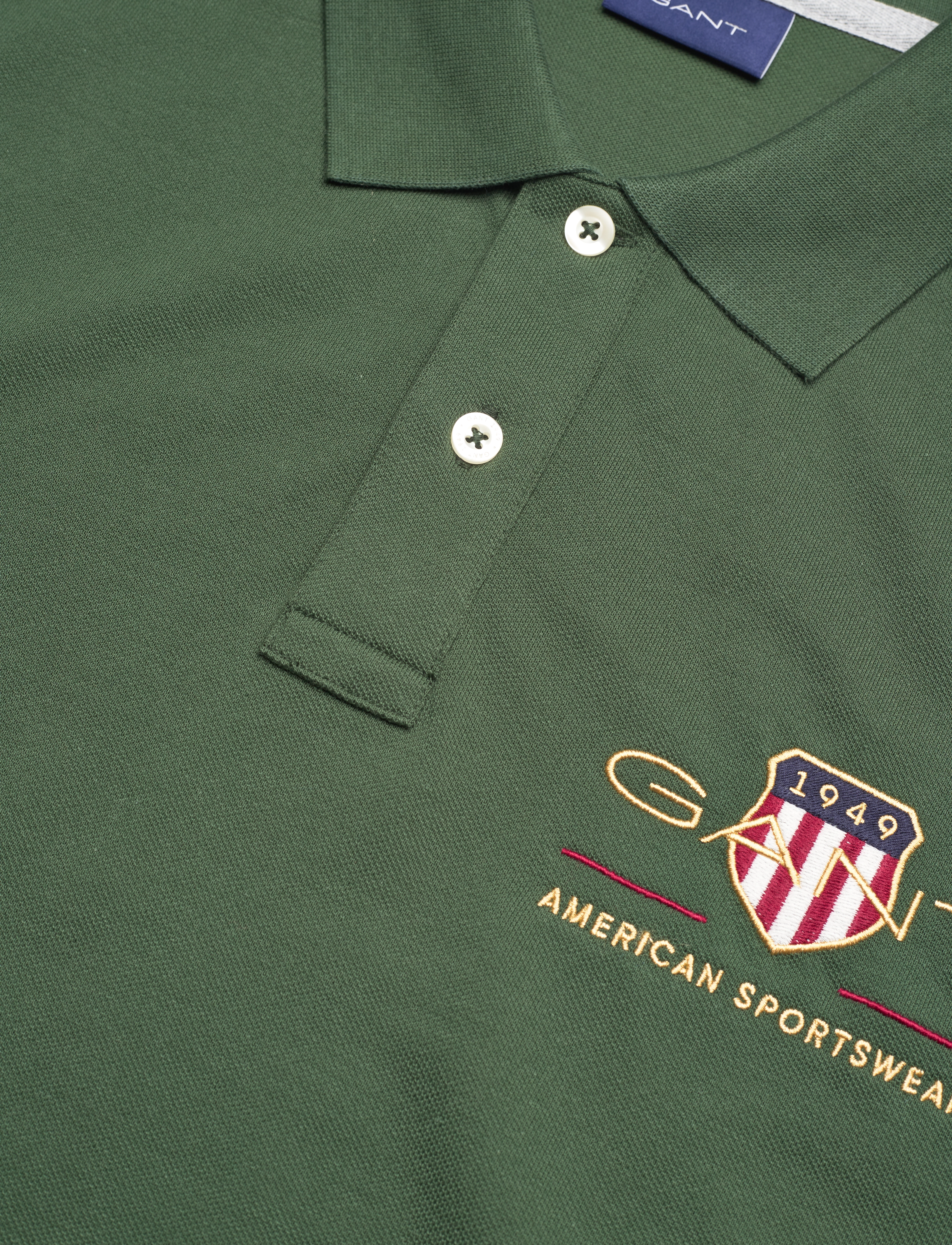 GANT - ARCHIVE SHIELD SS PIQUE - storm green - 2