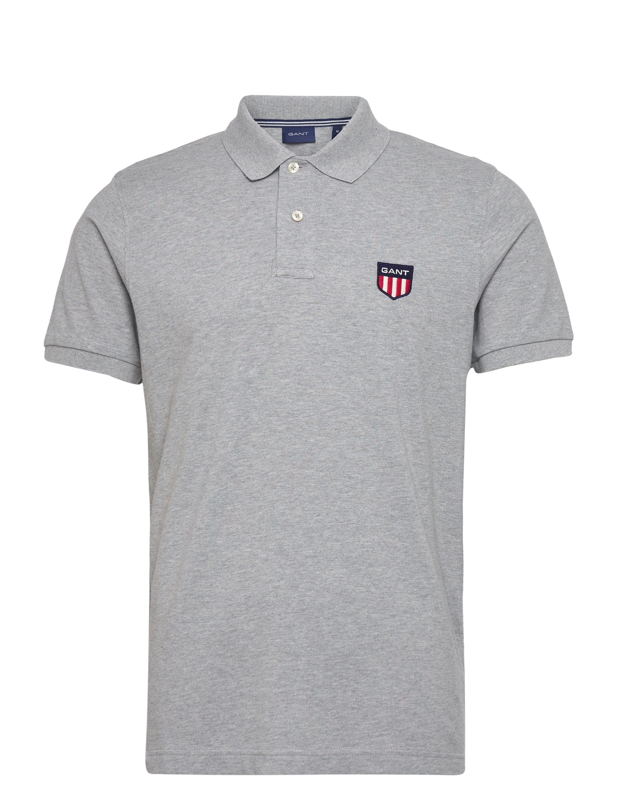 GANT - RETRO SHIELD LOGO PIQUE - grey melange - 0