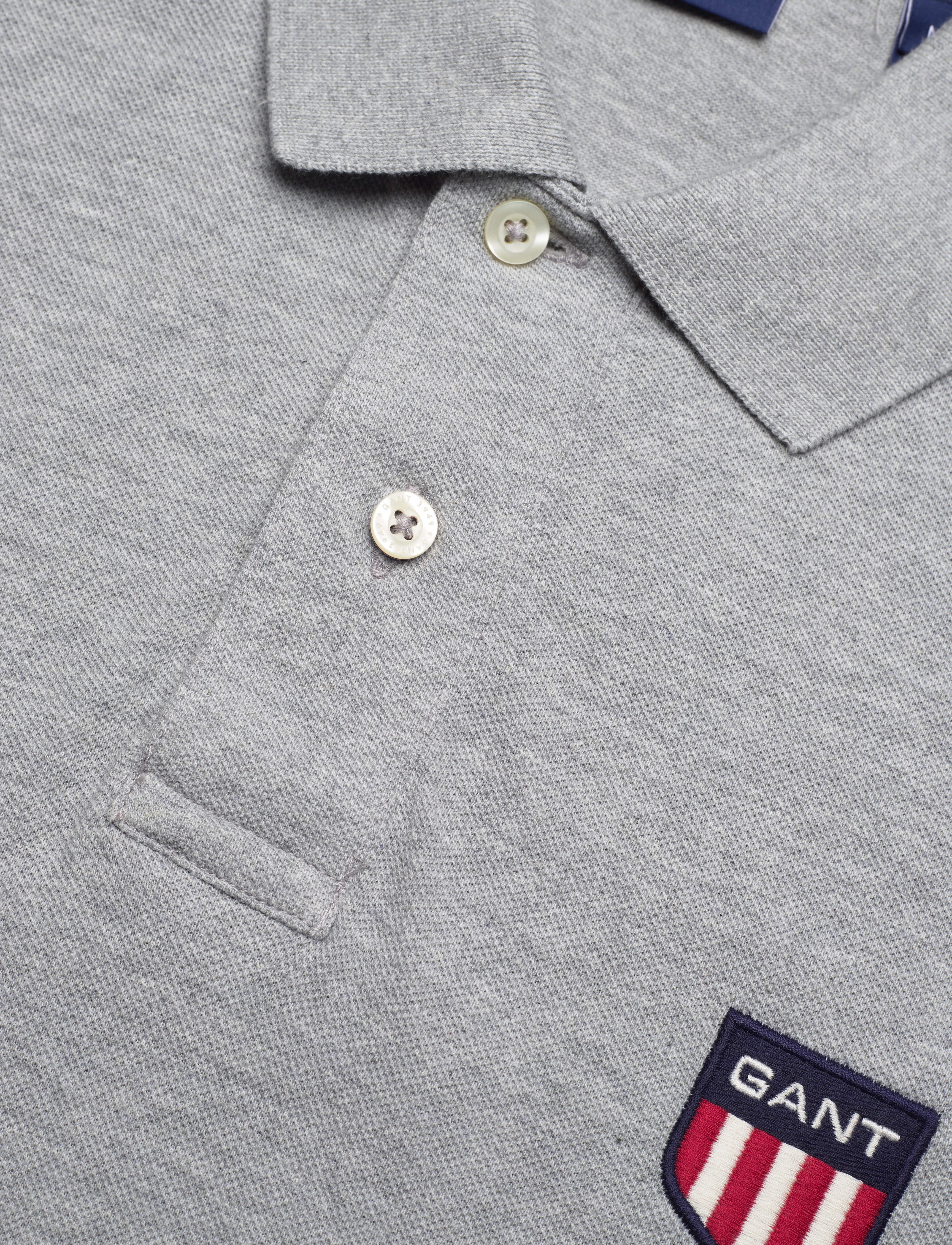 GANT - RETRO SHIELD LOGO PIQUE - grey melange - 2