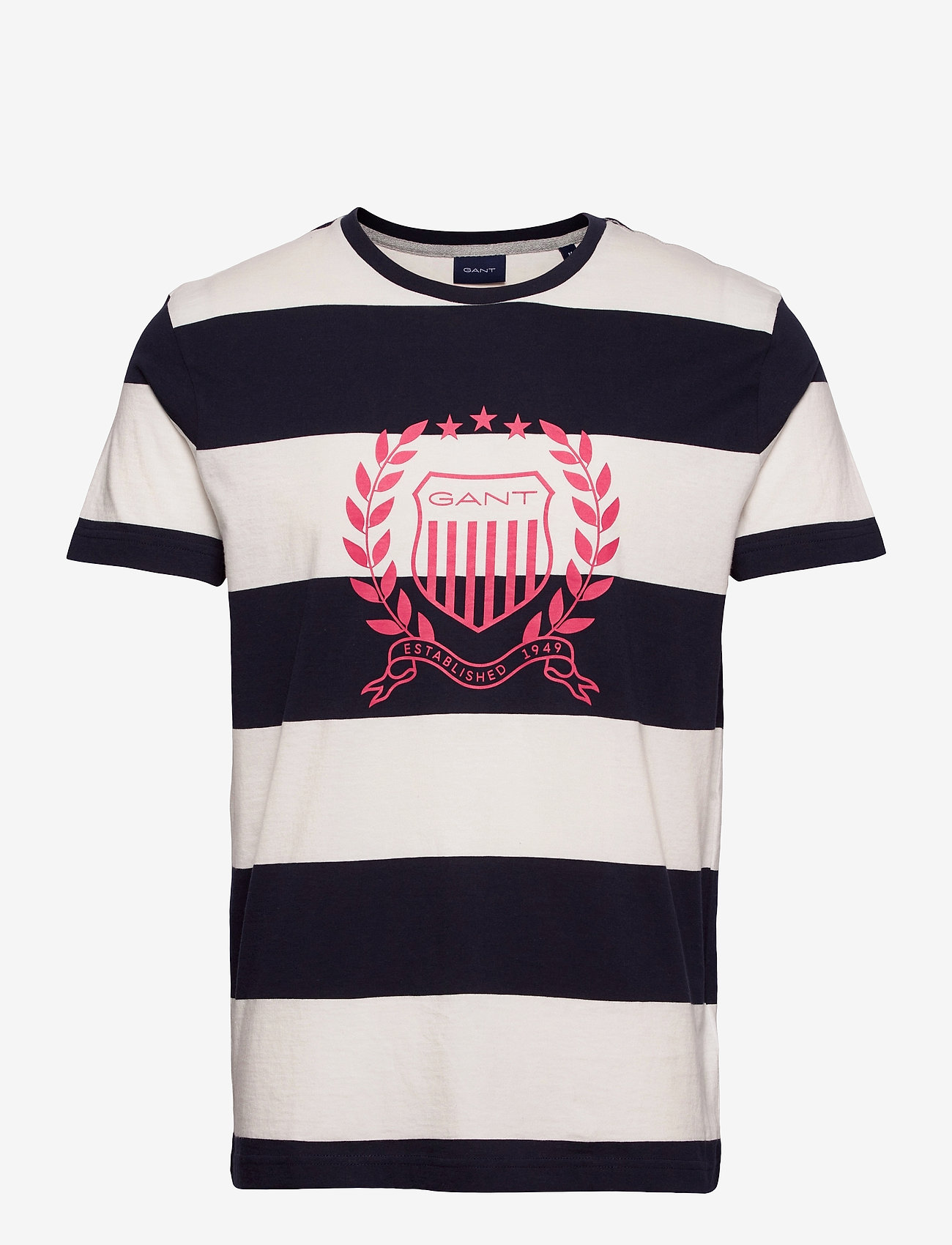 GANT - D2. CREST STRIPE SS T-SHIRT - evening blue - 0